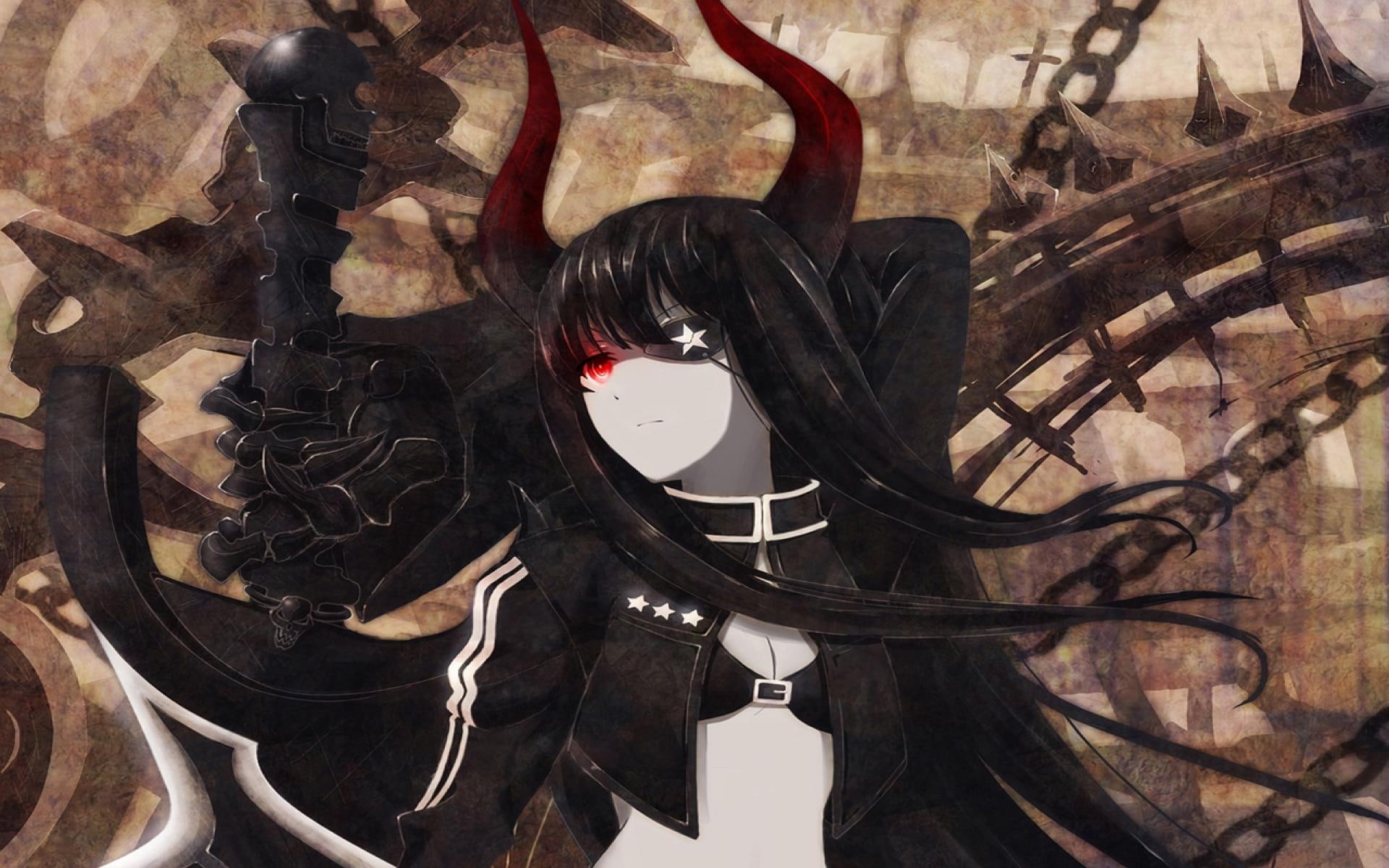 saw, black-rock-shooter, gold-saw, girl, gold, 1080P, anime, HD Wallpaper