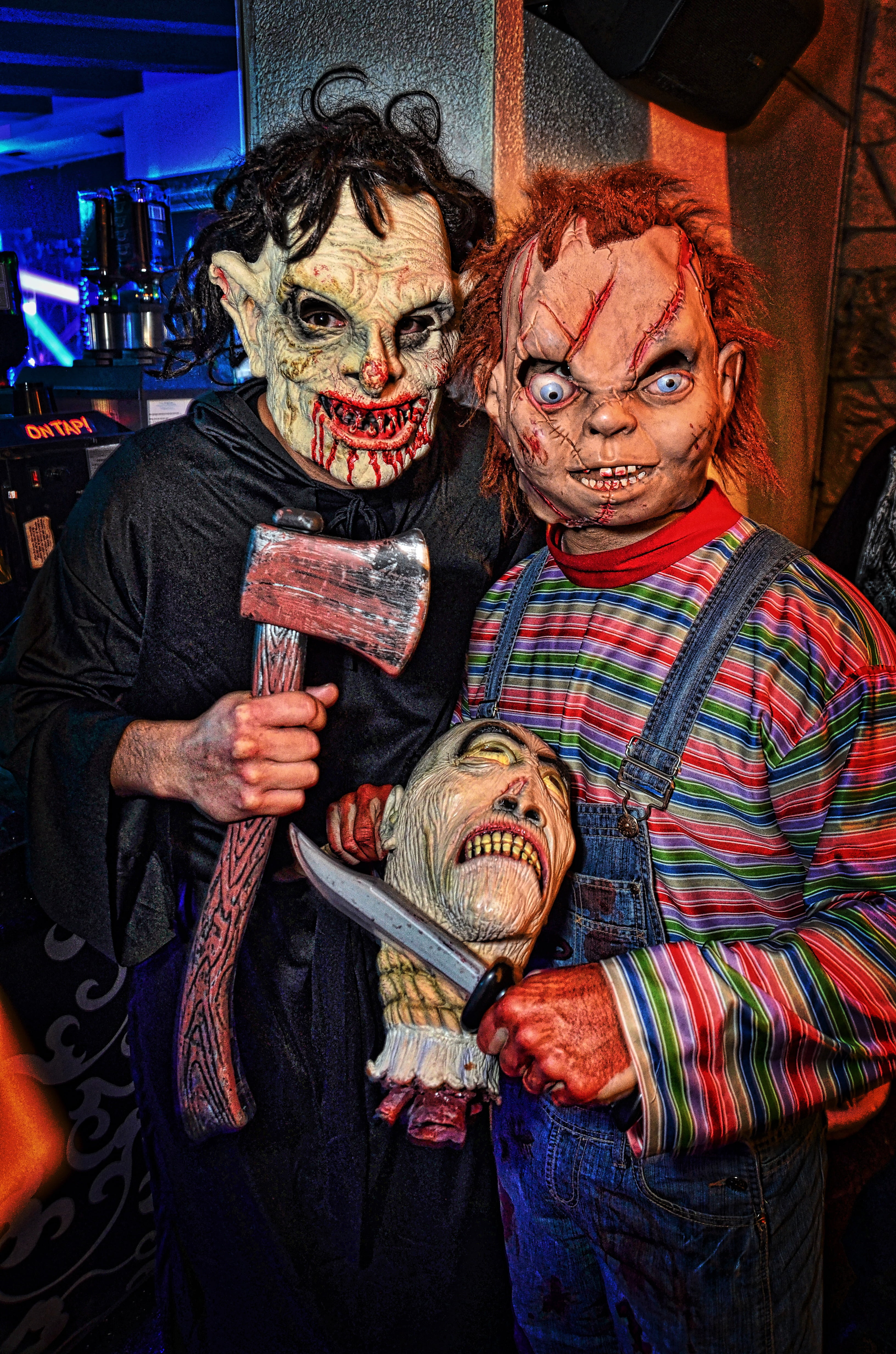 celebration, leisure activity, front view, costume, men, mask - disguise, lifestyles, horror, mask, disguise, halloween, real people, indoors, people, arts culture and entertainment, Phone HD Wallpaper