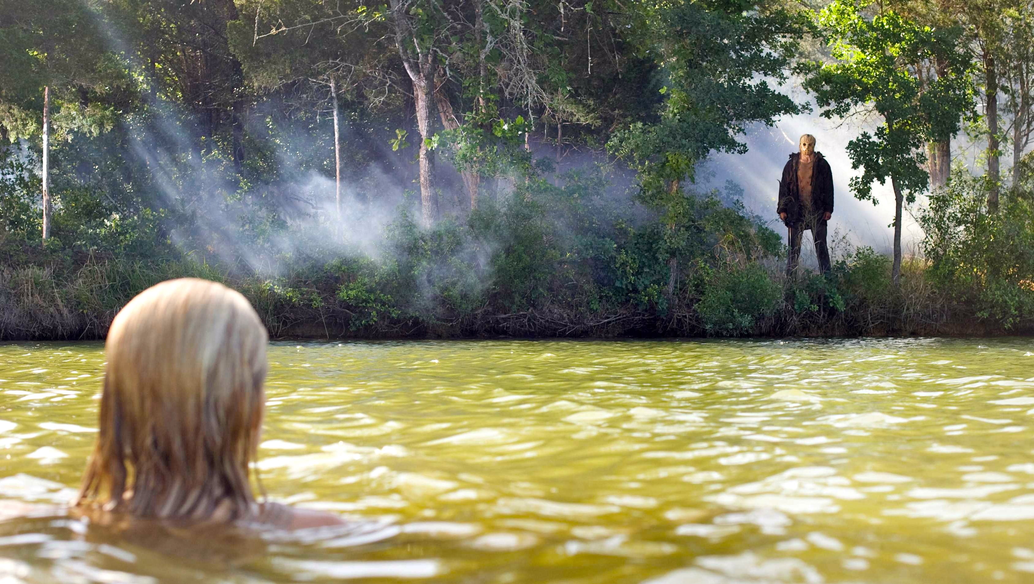 waterfront, women, rear view, real people, 2K, hair, lifestyles, tree, adult, outdoors, forest, beauty in nature, one person, lake, nature, plant, friday the 13th 2009, HD Wallpaper