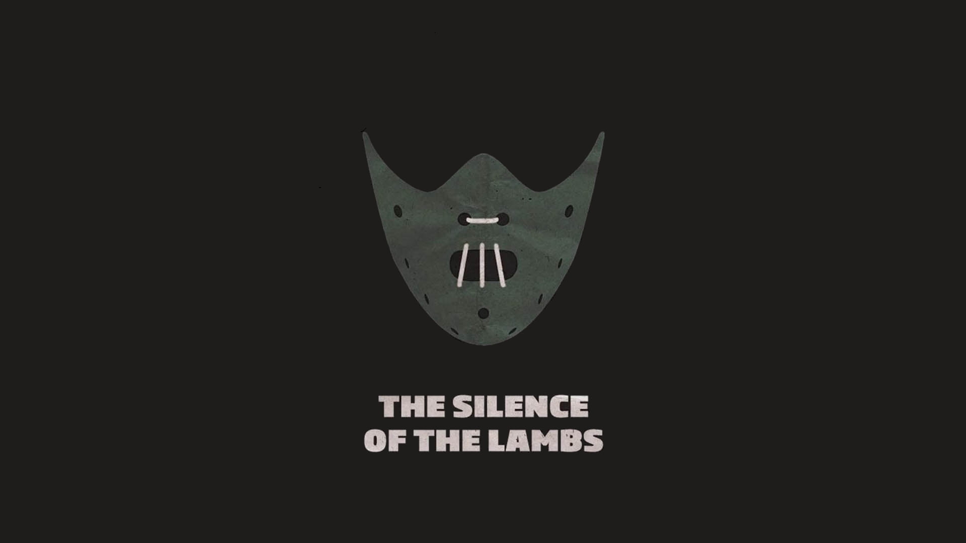 black background, letter, mask, title, dark background, minimalism, movies, face mask, 1080P, simple background, the silence of the lambs, HD Wallpaper