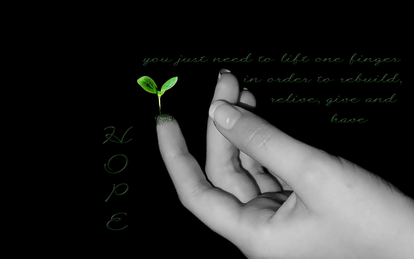 roots, 720P, d, hope, new life, new begining, abstract, cg, seedling, hd, art, hand, HD Wallpaper