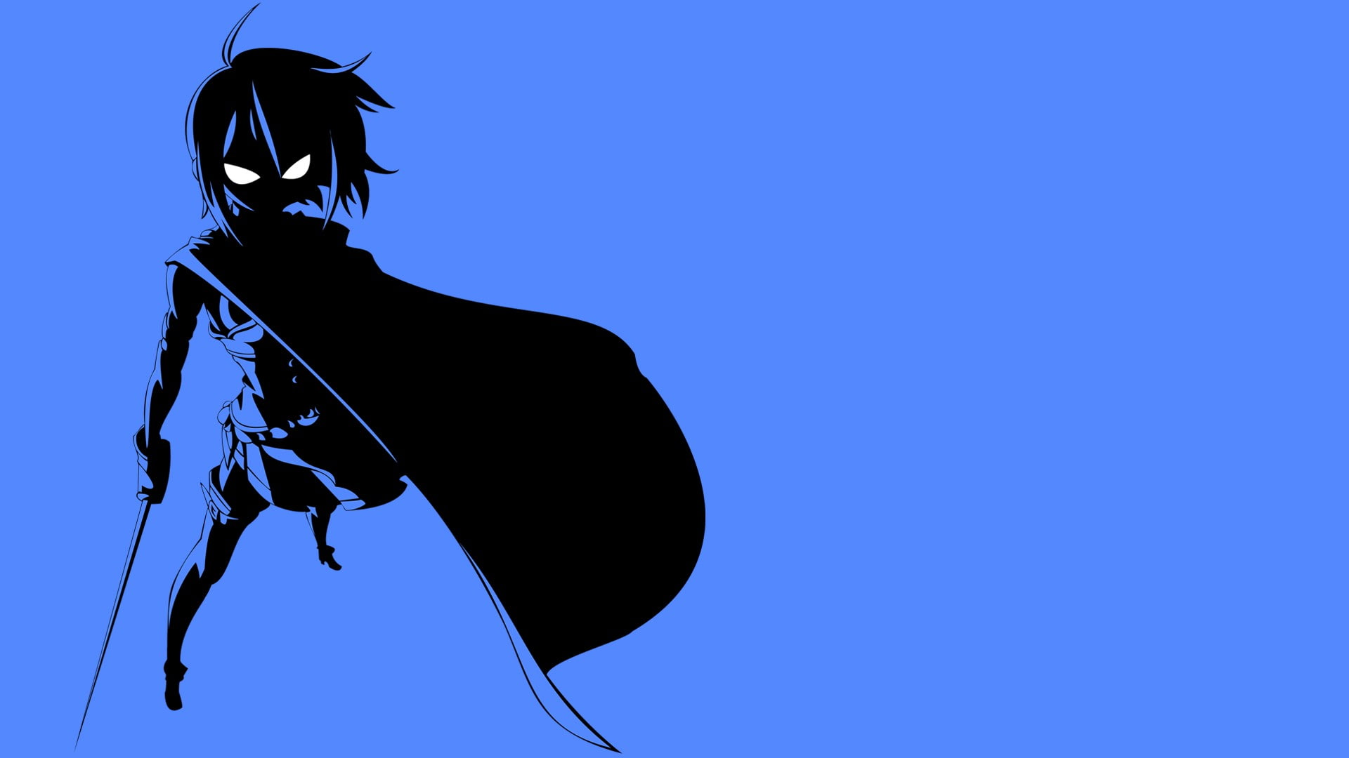 silhouette, outdoors, women, adult, 1080P, Mahou Shoujo Madoka Magica, side view, clear sky, Miki Sayaka, one animal, nature, copy space, studio shot, HD Wallpaper