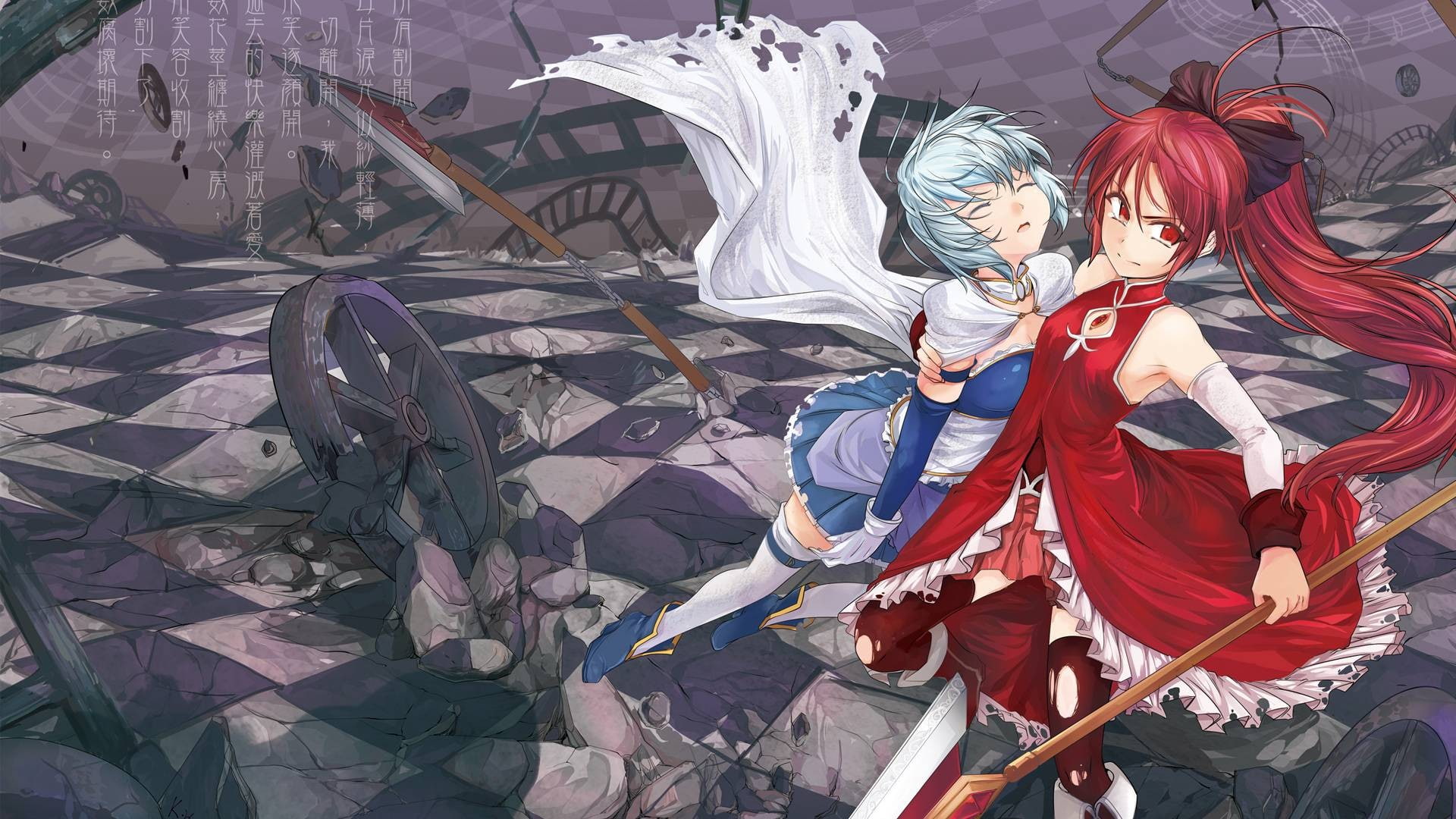 Miki Sayaka, Sakura Kyouko, Mahou Shoujo Madoka Magica, 1080P, HD Wallpaper