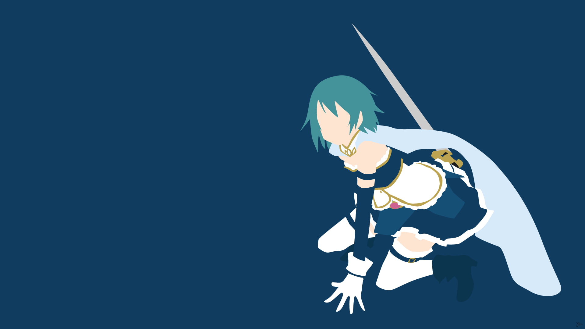 creativity, anime girls, representation, space, nature, sky, cut out, food and drink, astronomy, copy space, outdoors, one person, blue, 1080P, Miki Sayaka, HD Wallpaper