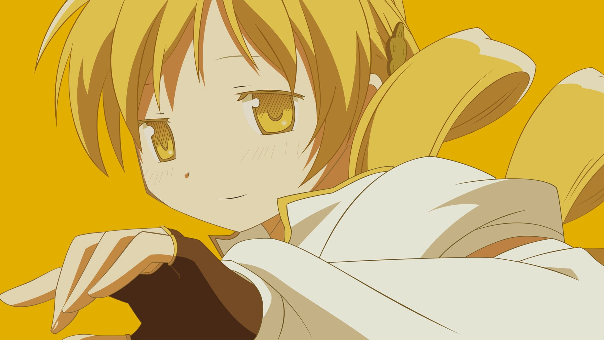 1080P, beautiful people, sky, anime, nature, women, beauty, anime girls, lifestyles, day, people, yellow, portrait, Tomoe Mami, pattern, young adult, leisure activity, HD Wallpaper