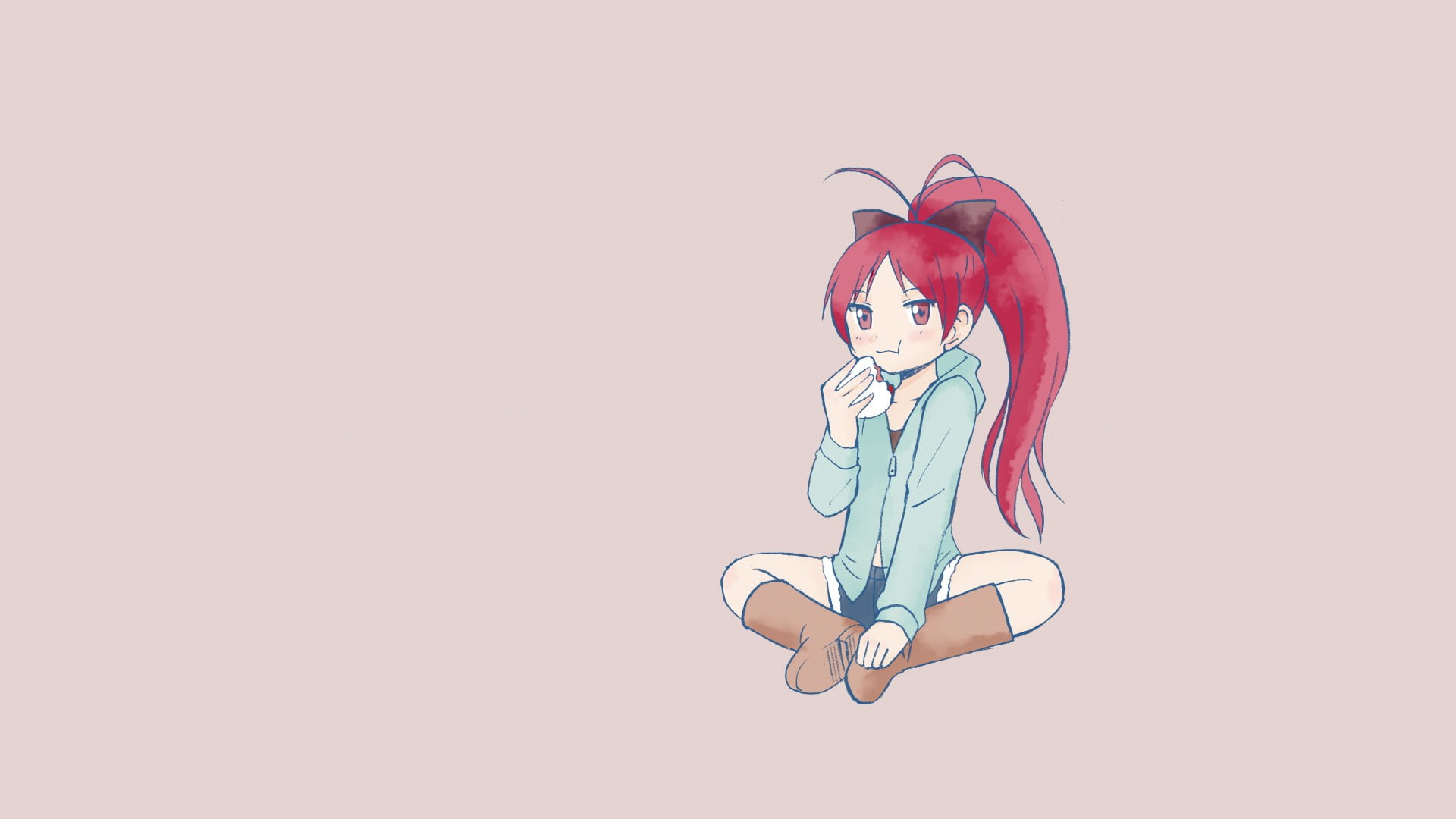 hair, indoors, pink color, red, beautiful people, creativity, fashion, 1080P, women, females, beautiful woman, copy space, studio shot, Sakura Kyouko, HD Wallpaper