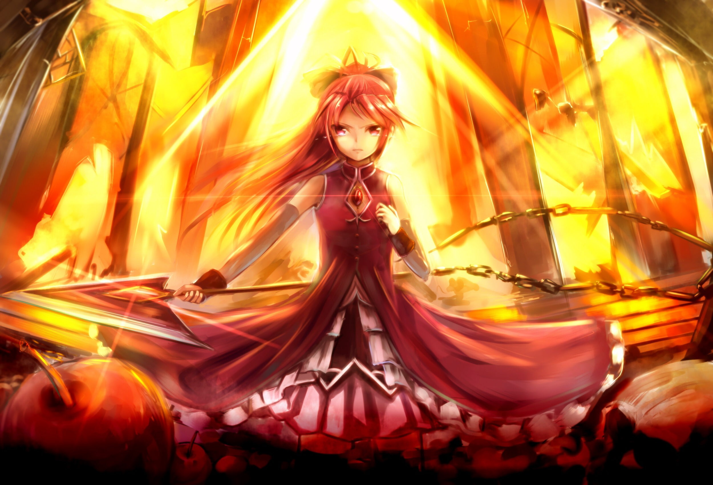 anime, 1080P, anime girls, Mahou Shoujo Madoka Magica, Sakura Kyouko, HD Wallpaper