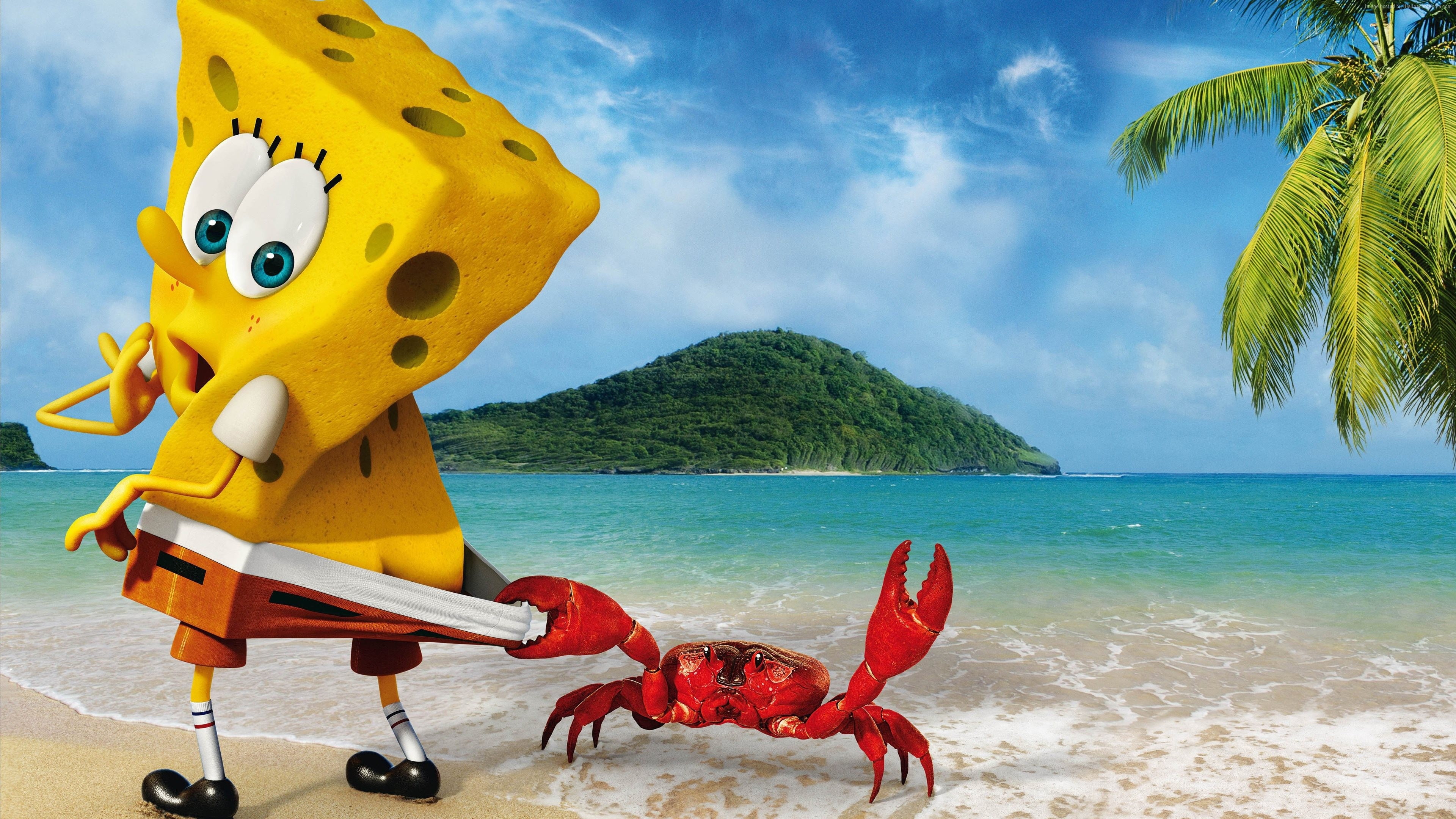 movie, Best Animation Movies of 2015, Antonio Banderas, sea, cartoon, The SpongeBob Movie: Sponge Out of Water, Mr. Krabs, Tom Kenny, film, 4K, ocean, HD Wallpaper