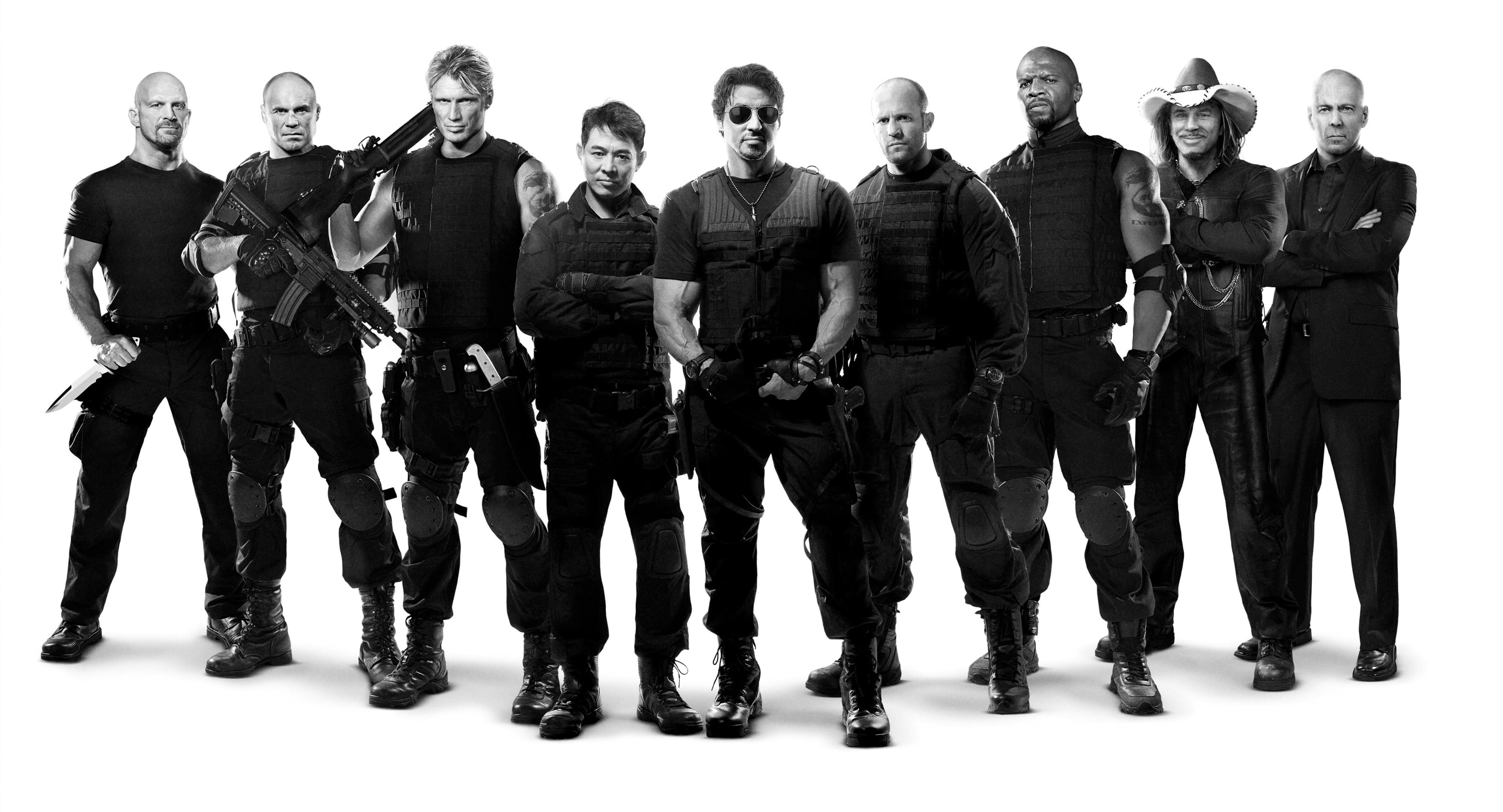 Dolph Lundgren, Gunnar Jensen, Sylvester Stallone, Jet Li, Jason Statham, Lee Christmas, Church (The Expendables), Hale Caesar, Terry Crews, Dan Paine, HD Wallpaper