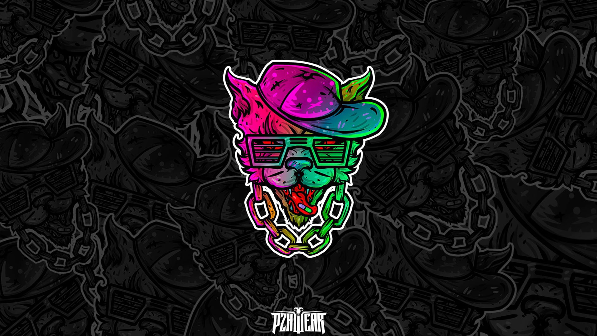 Collection, baseball cap, glasses, cat, pill, minimalism, Forever Young 18+ Collection #4, PZH, PZHWEAR, 1080P, Forever Young, sticker #4, chain, otoki, HD Wallpaper
