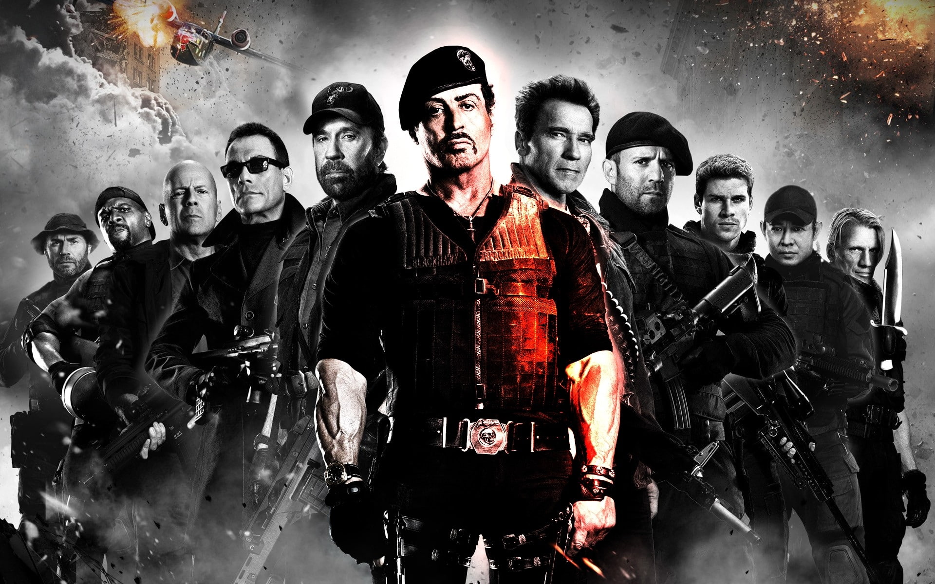 1080P, norris, arnold, stallone, willis, li, schwarzenegger, jason, bruce, sylvester, hd, jet, entertainment, statham, movies, chuck, Chuck Norris, art, HD Wallpaper