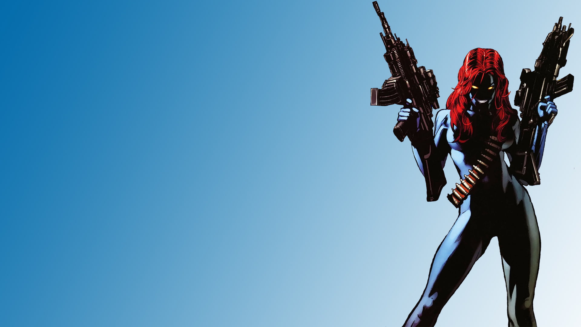 men, hd, mystique, cartoon/comic, 1080P, blue, x, HD Wallpaper