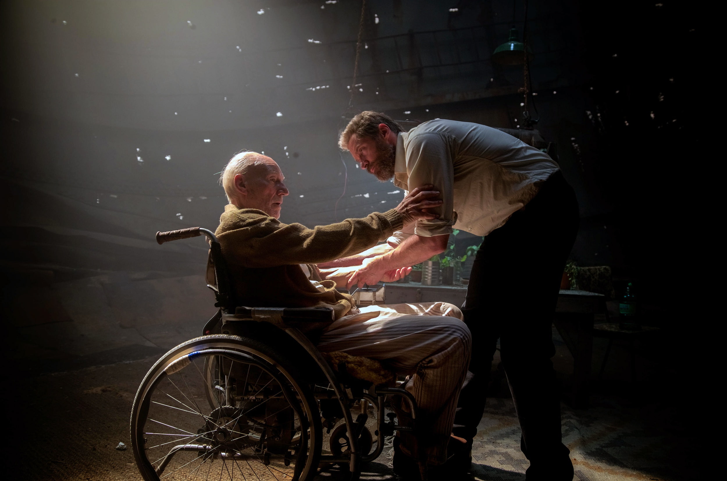 Hugh Jackman, 1080P, friends, Patrick Stewart, Logan, Wolverine, Professor Xavier, HD Wallpaper