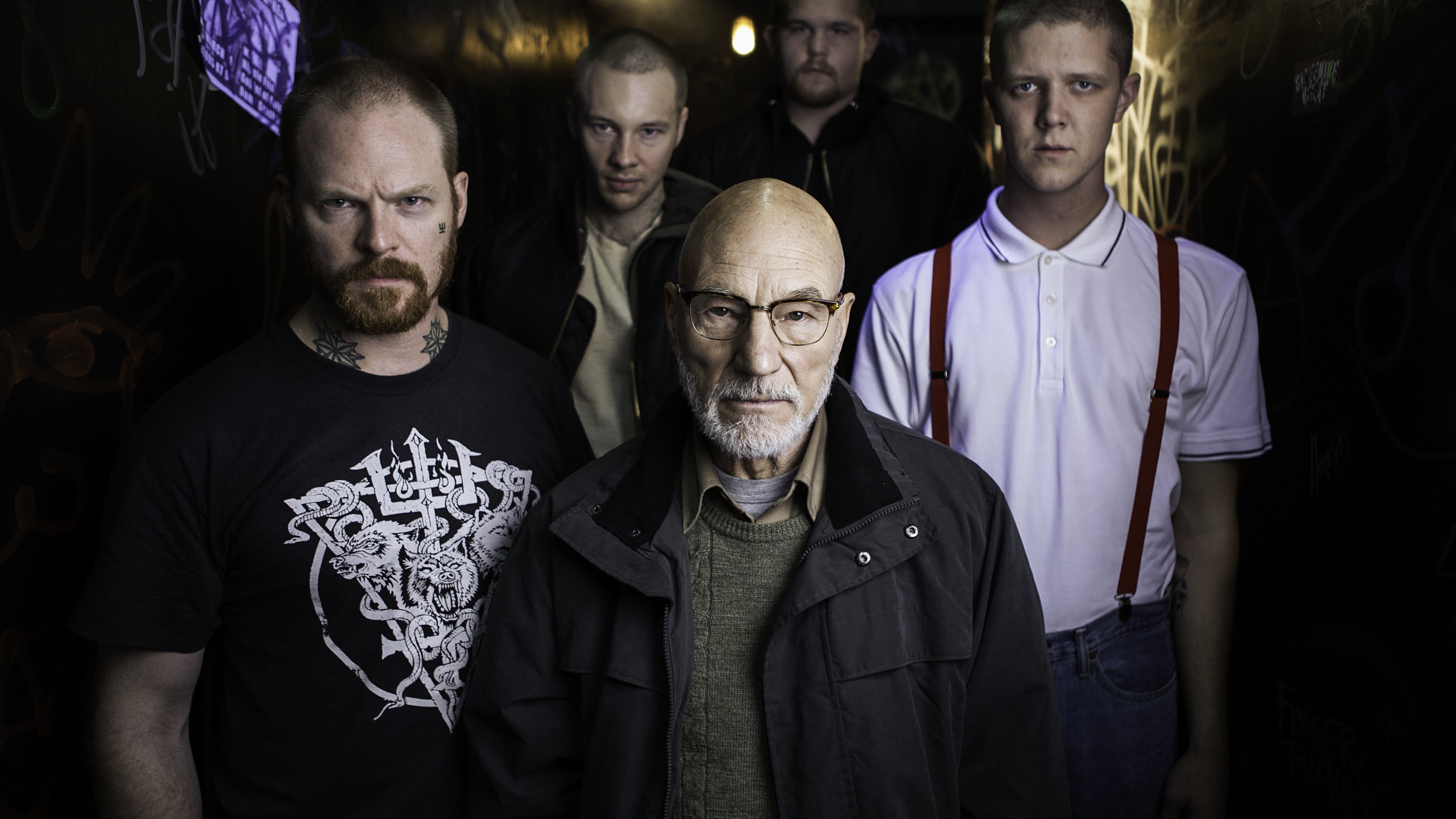 Anton Yelchin, 5K, Green Room, men, groufie, Patrick Stewart, best movies of 2016, five, s, HD Wallpaper