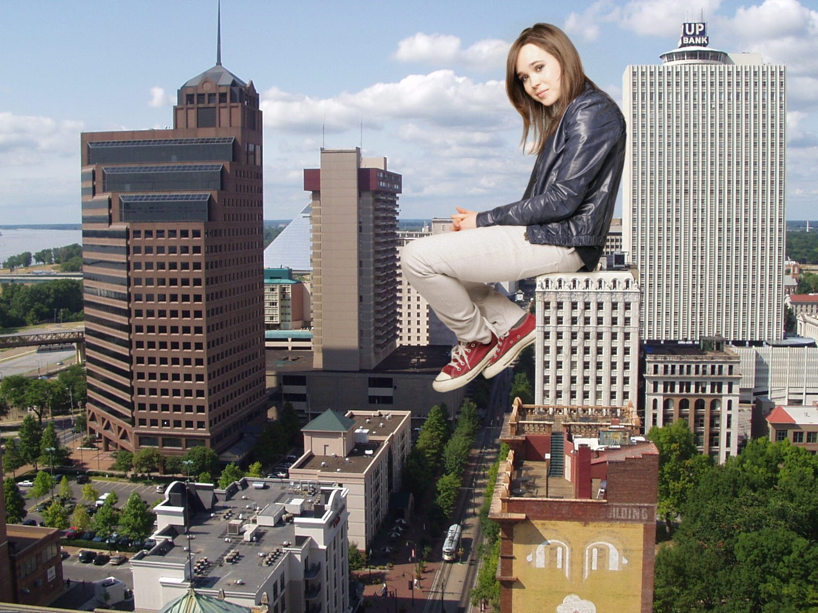 office building exterior, one person, ellen, building exterior, architecture, woman, manipulation, young women, modern, Page, 720P, full length, hairstyle, HD Wallpaper