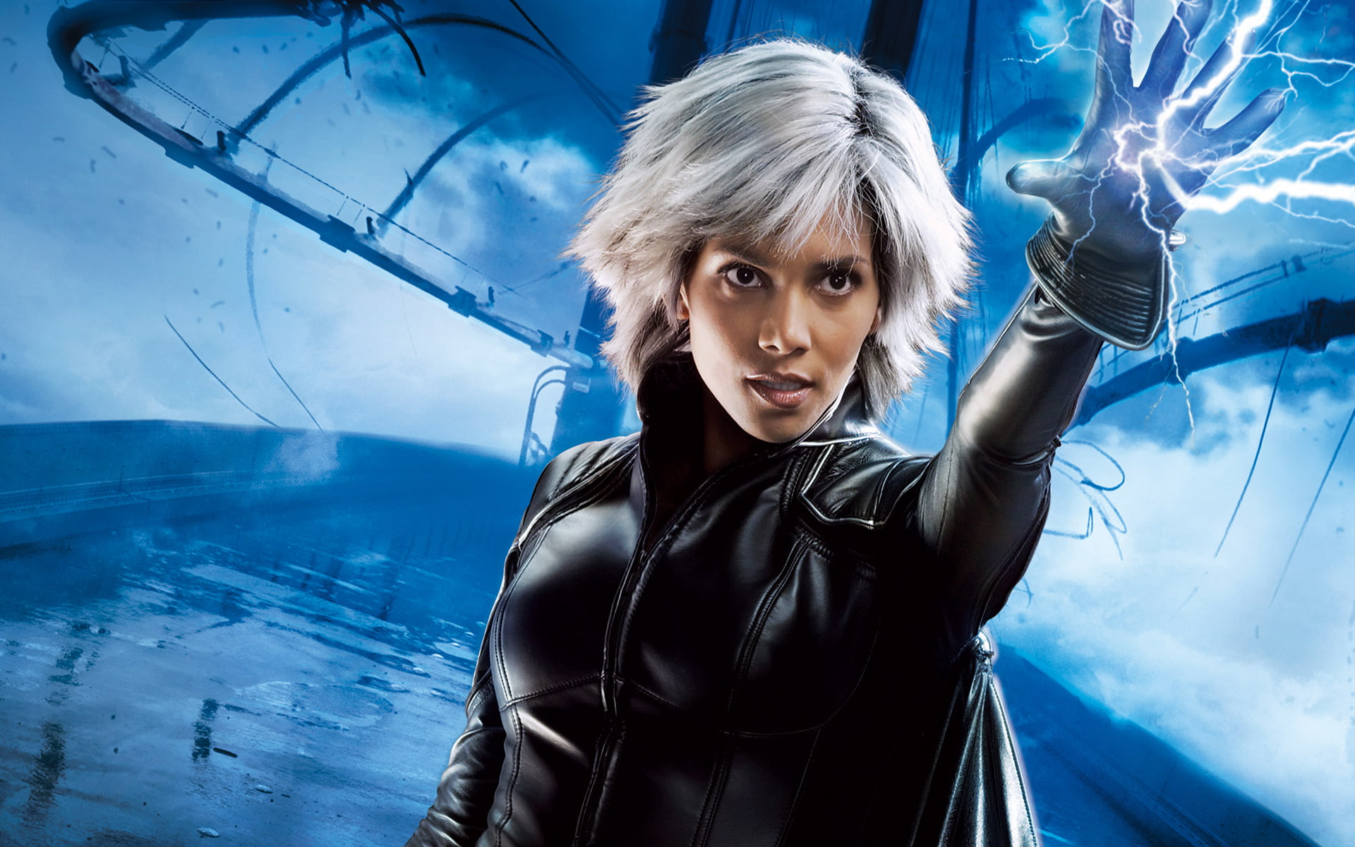 superhero, storm, 1080P, berry, ororo, x men, halle, lightning, comics, munroe, bridge, HD Wallpaper