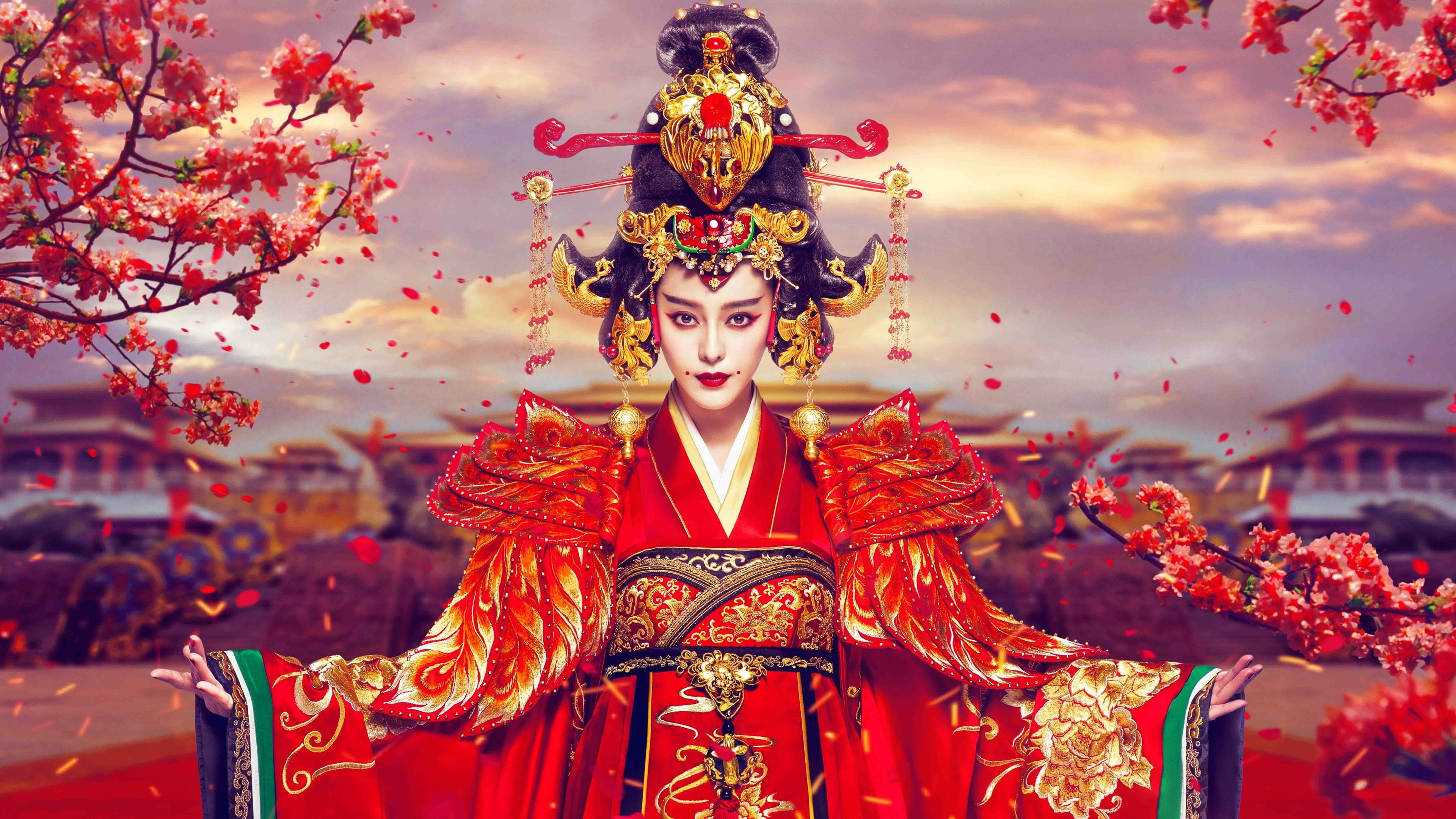 chinese new year, festival, 4K, human arm, sky, empress, focus on foreground, outdoors, day, people, arts culture and entertainment, statue, traditional dancing, HD Wallpaper