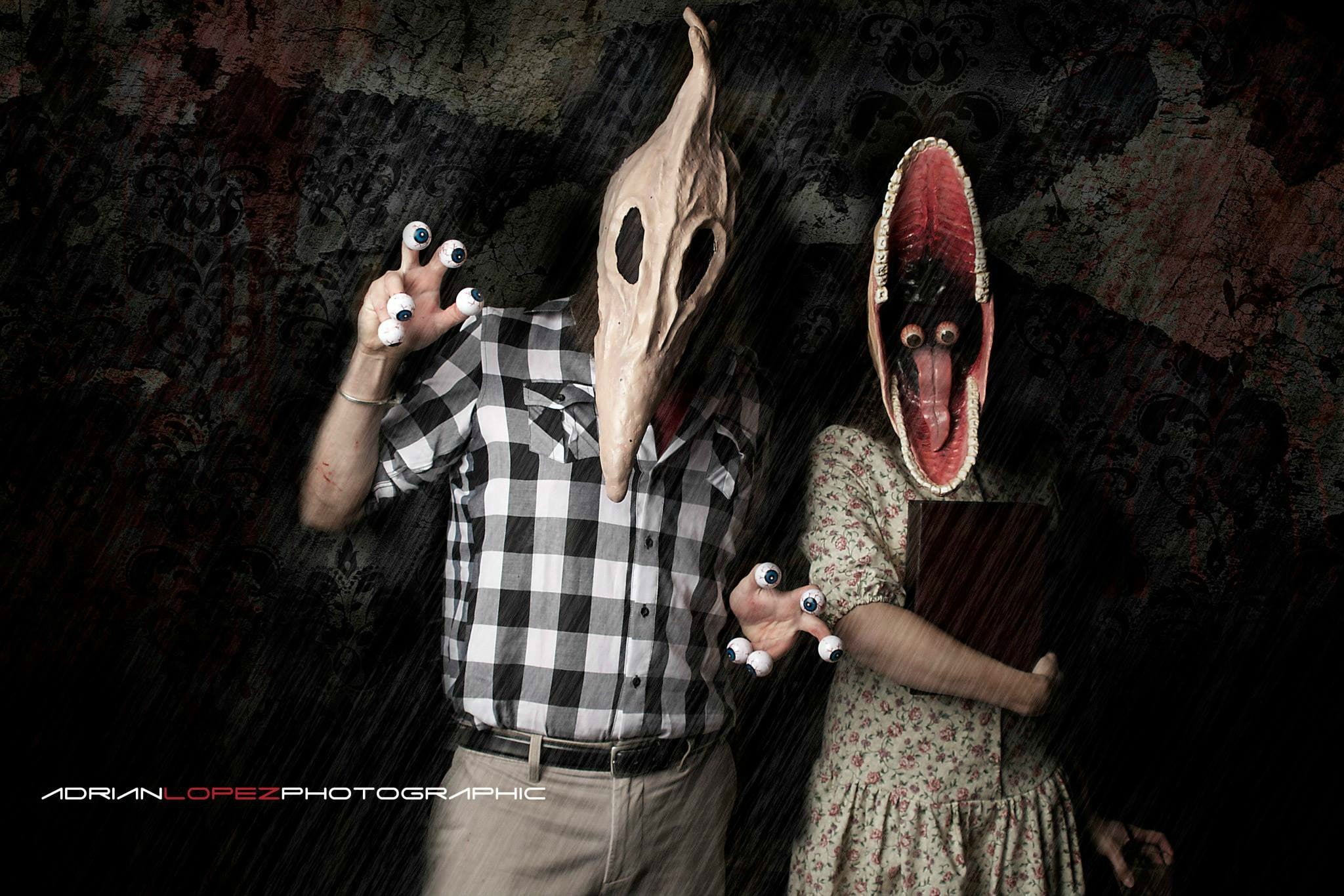Comedy, violence, two people, Dark, young adult, aggression, portrait, horror, dirty, weapon, halloween, young men, social issues, men, crime, people, fantasy, HD Wallpaper