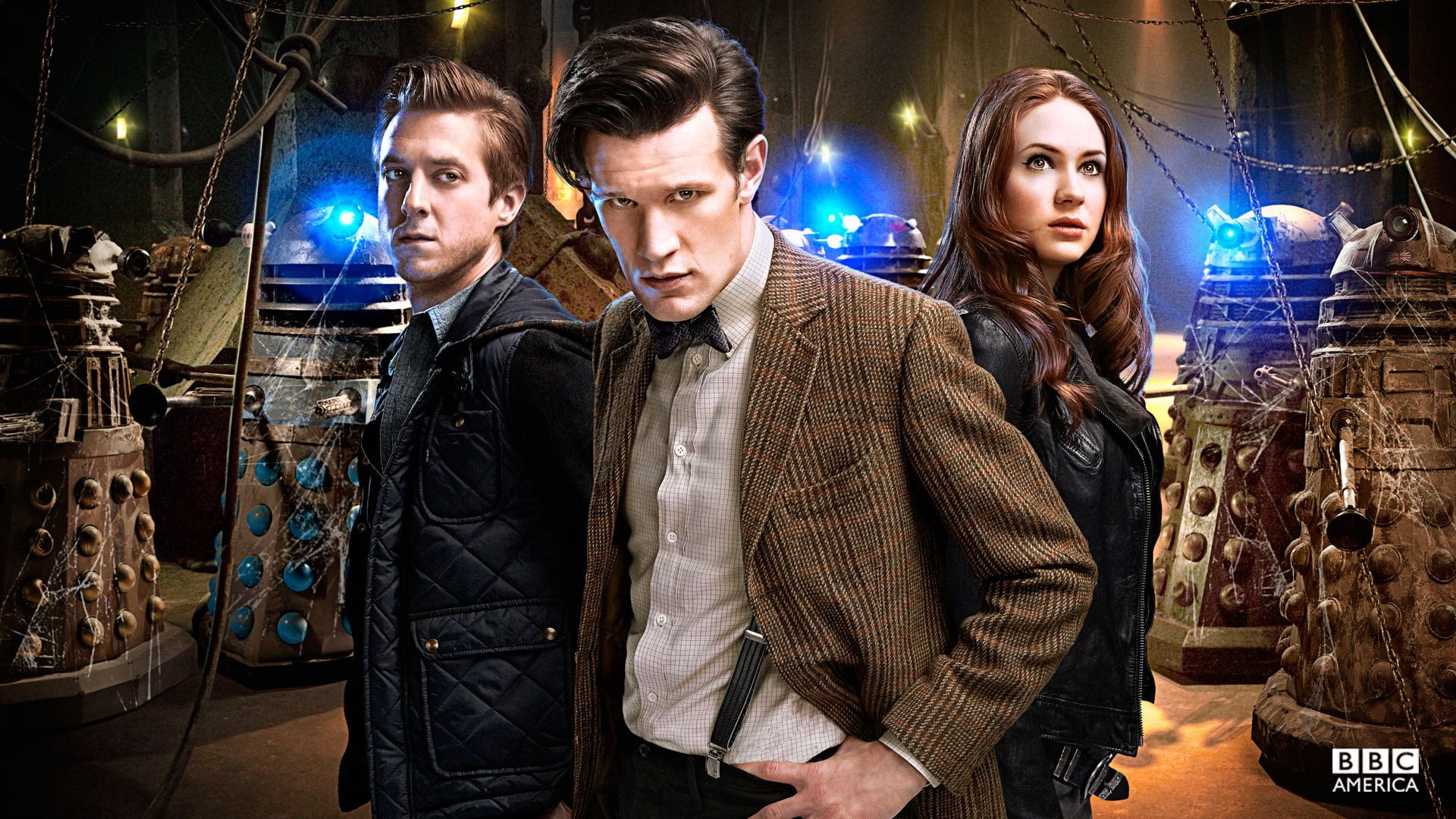 night, america, nightlife, illuminated, city, young men, Karen Gillan, Eleventh Doctor, togetherness, waist up, poster, 1080P, Arthur Darvill, entertainment club, HD Wallpaper
