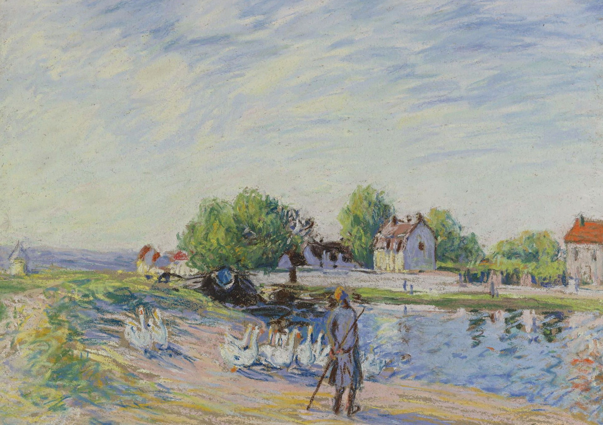Alfred Sisley, painting, 1080P, classic art, HD Wallpaper