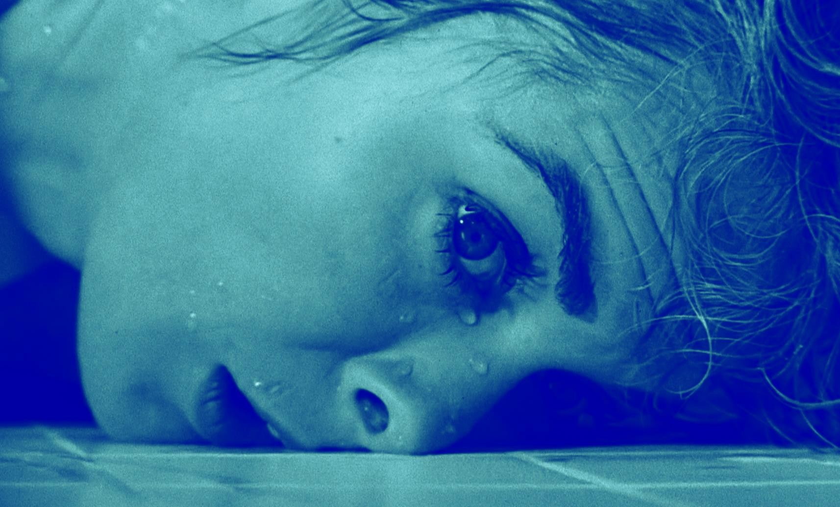 720P, indoors, human face, lifestyles, portrait, one person, mouth open, real people, Alfred Hitchcock, human body part, men, body part, headshot, blue, HD Wallpaper