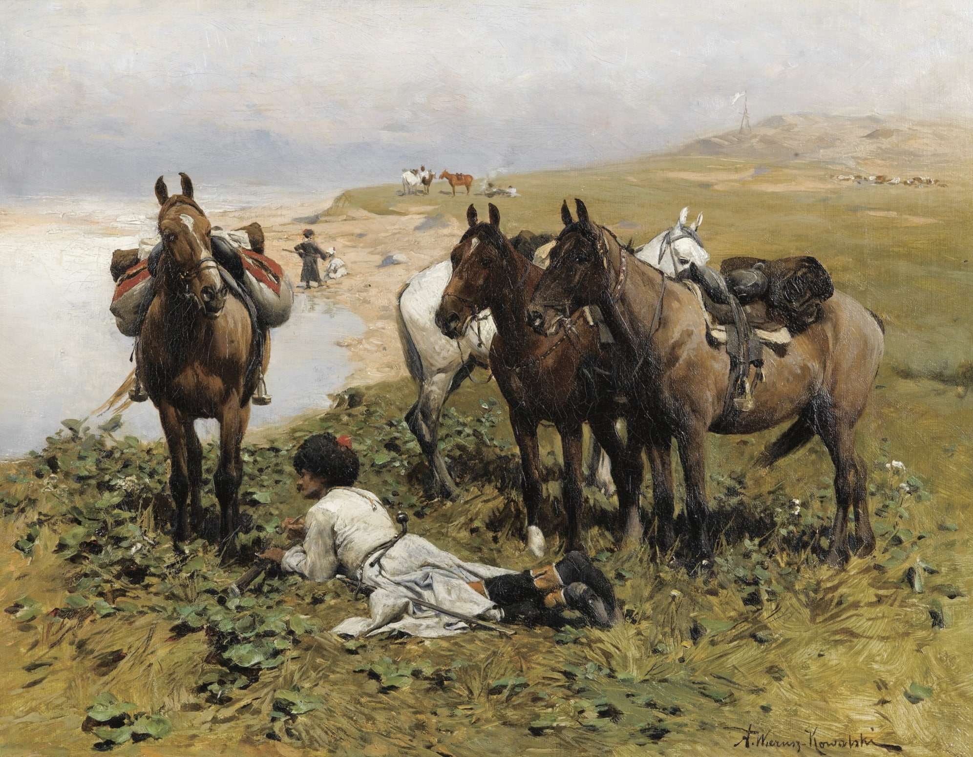 outdoors, group of animals, Polish, mammal, people, domestic, environment, sky, livestock, animals in the wild, landscape, classic art, animal wildlife, HD Wallpaper