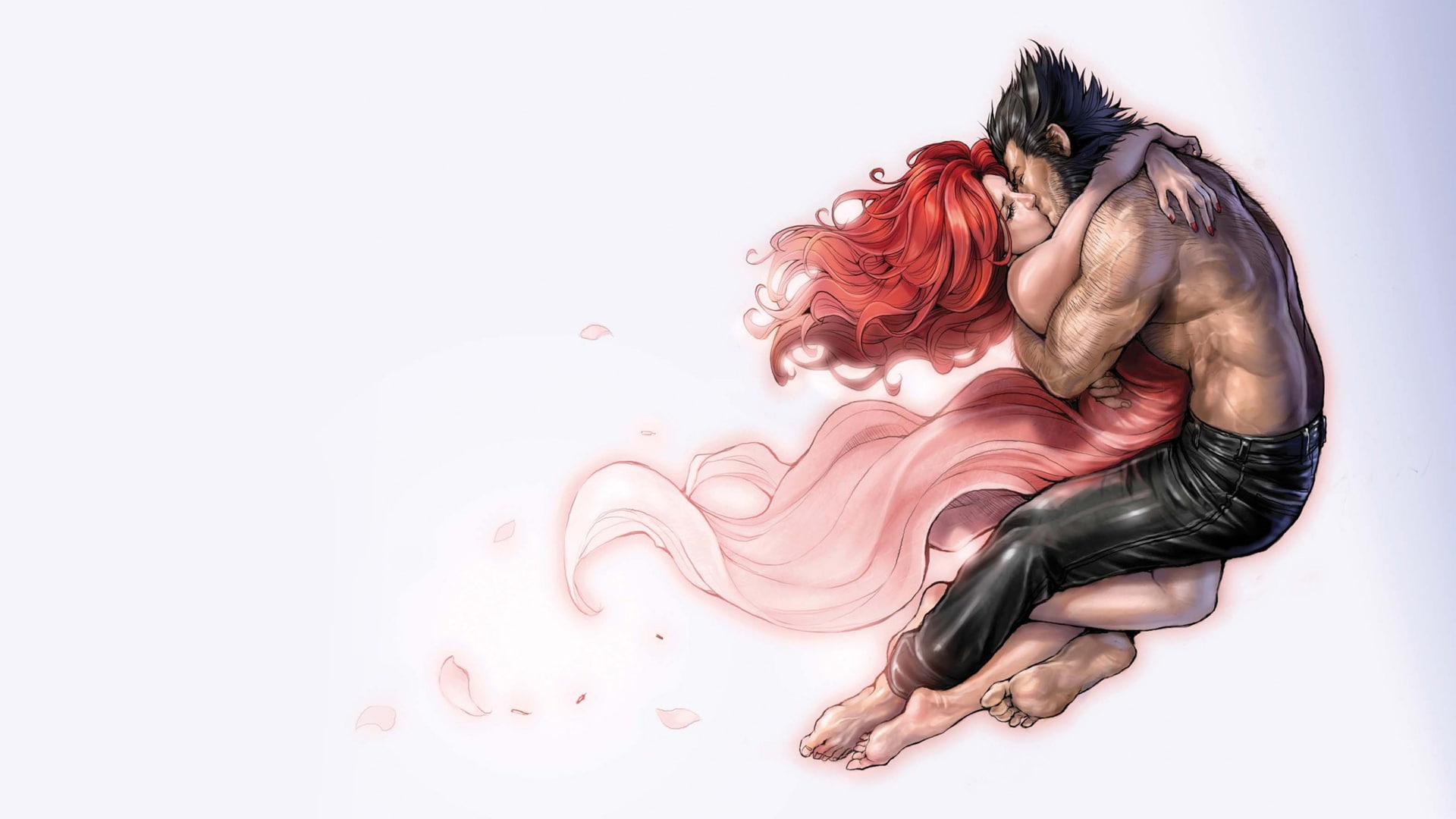phoenix, kiss, 1080P, wolverine, x, gene, men, hd, cartoon/comic, HD Wallpaper