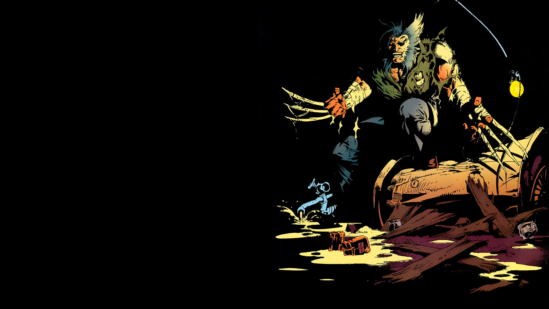 men, x, 1080P, hd, wolverine, black, cartoon/comic, HD Wallpaper