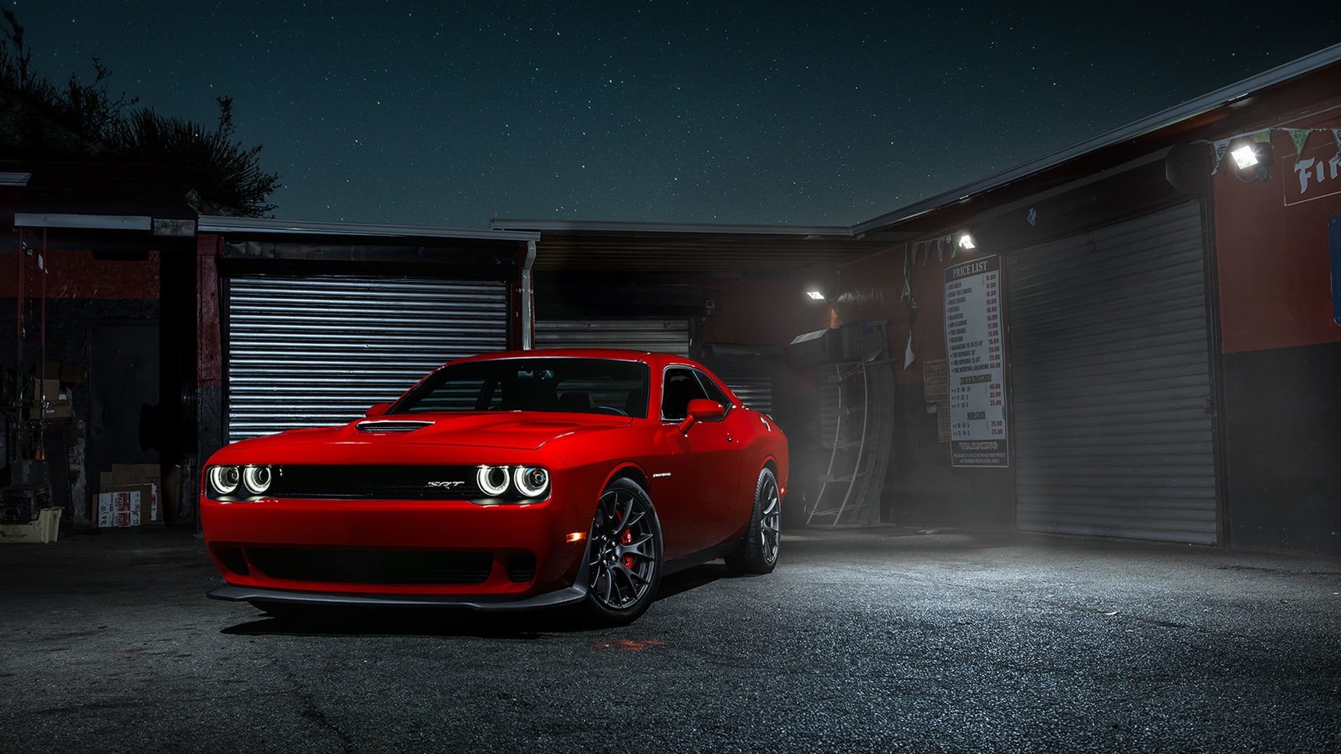 red, car, 1080P, red cars, Dodge Challenger Hellcat, Dodge Challenger SRT, Dodge, HD Wallpaper