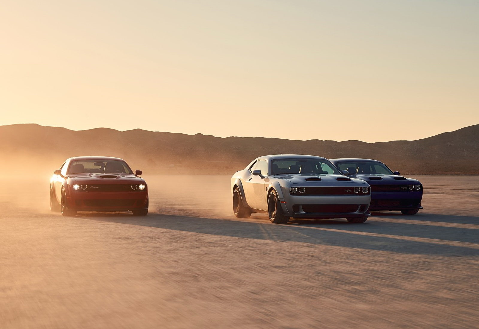 clear sky, road trip, transportation, road, sunlight, hellcat, landscape, srt, 720P, motor vehicle, challenger, copy space, travel, beauty in nature, land vehicle, HD Wallpaper