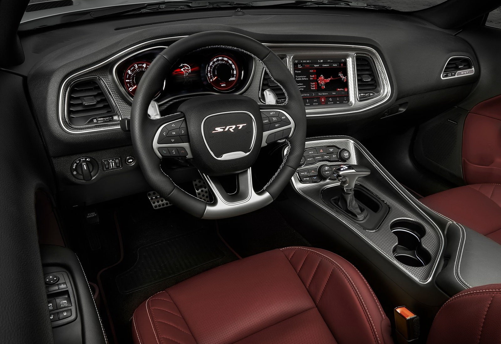 technology, vehicle interior, 720P, airplane, motor vehicle, control panel, indoors, dodge, car interior, hellcat, transportation, speedometer, steering wheel, HD Wallpaper