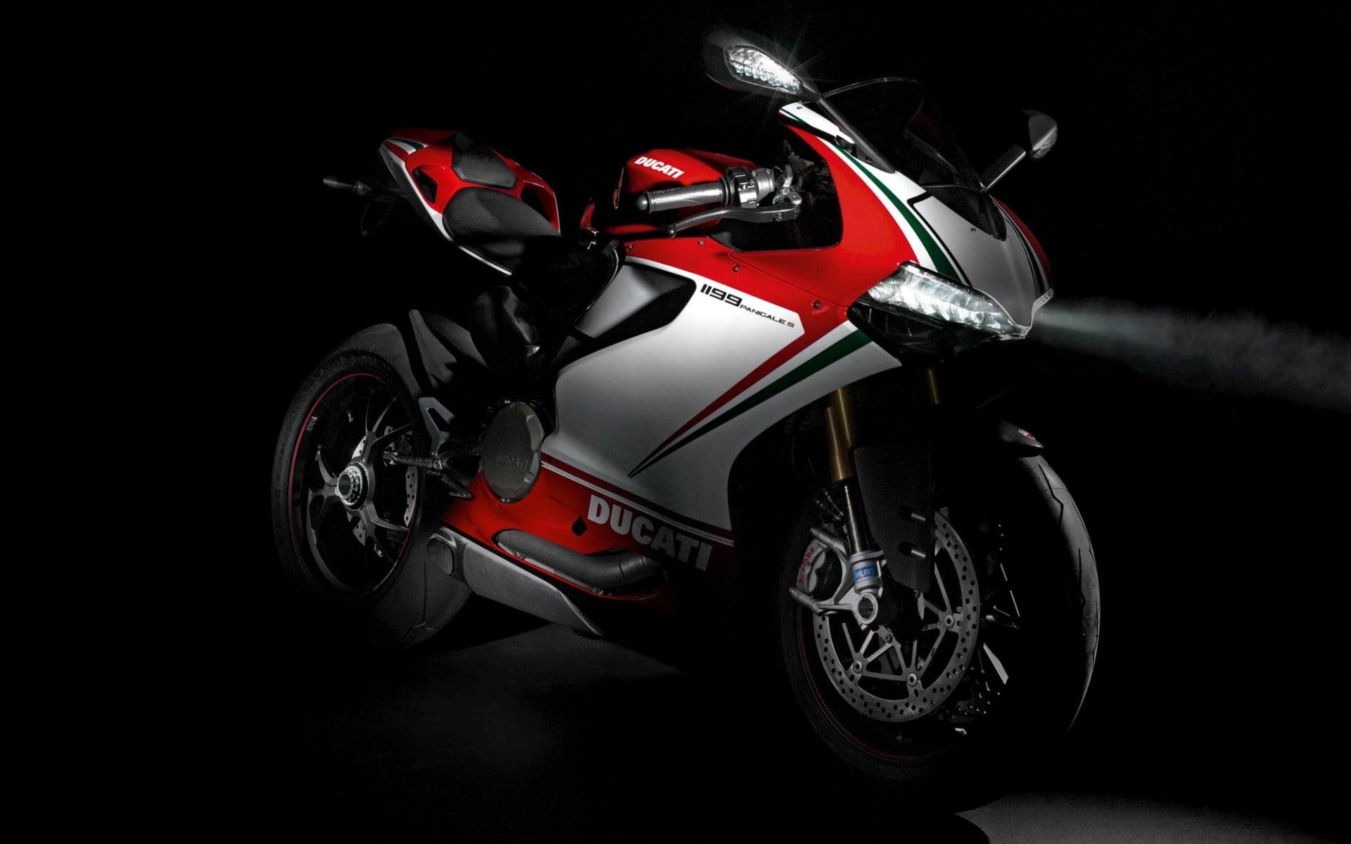 tire, transportation, 1080P, red, wheel, panigale, luxury, black background, Motorcycles, 2014, crash helmet, land vehicle, single object, gray, sports, HD Wallpaper