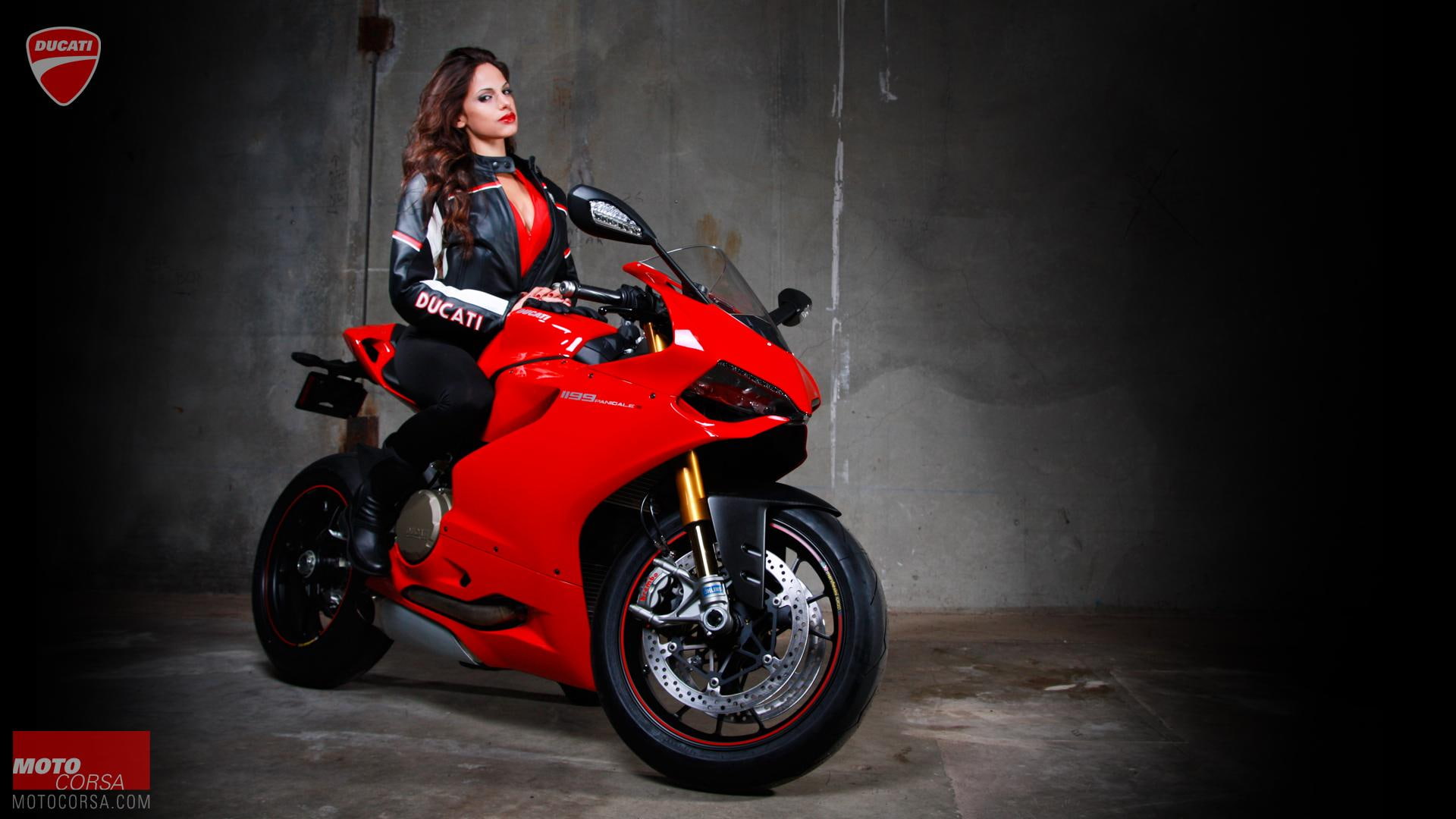 red, black, panigale, seductive, bike, motors, 1080P, photo, sports, ducati 1199, ducati, HD Wallpaper