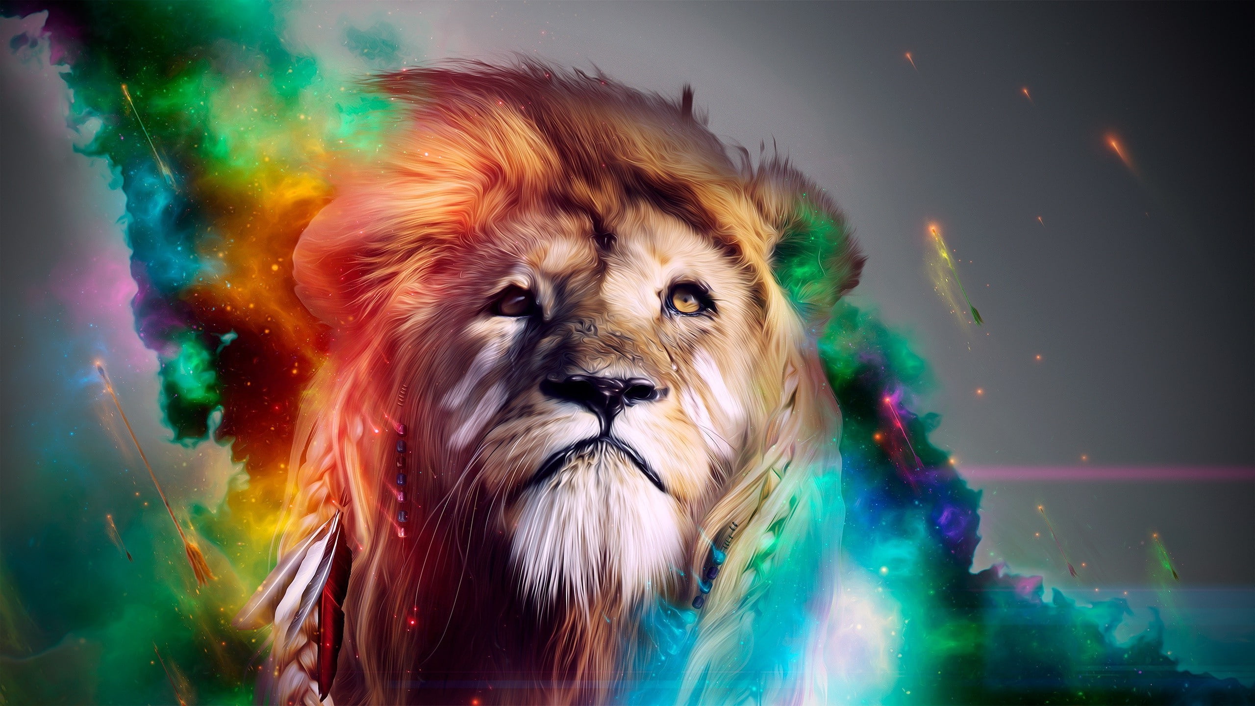 pets, domestic, focus on foreground, mouth open, animal, dog, one animal, animal head, vertebrate, abstract lion artwork colorful digital art mufasa, canine, HD Wallpaper