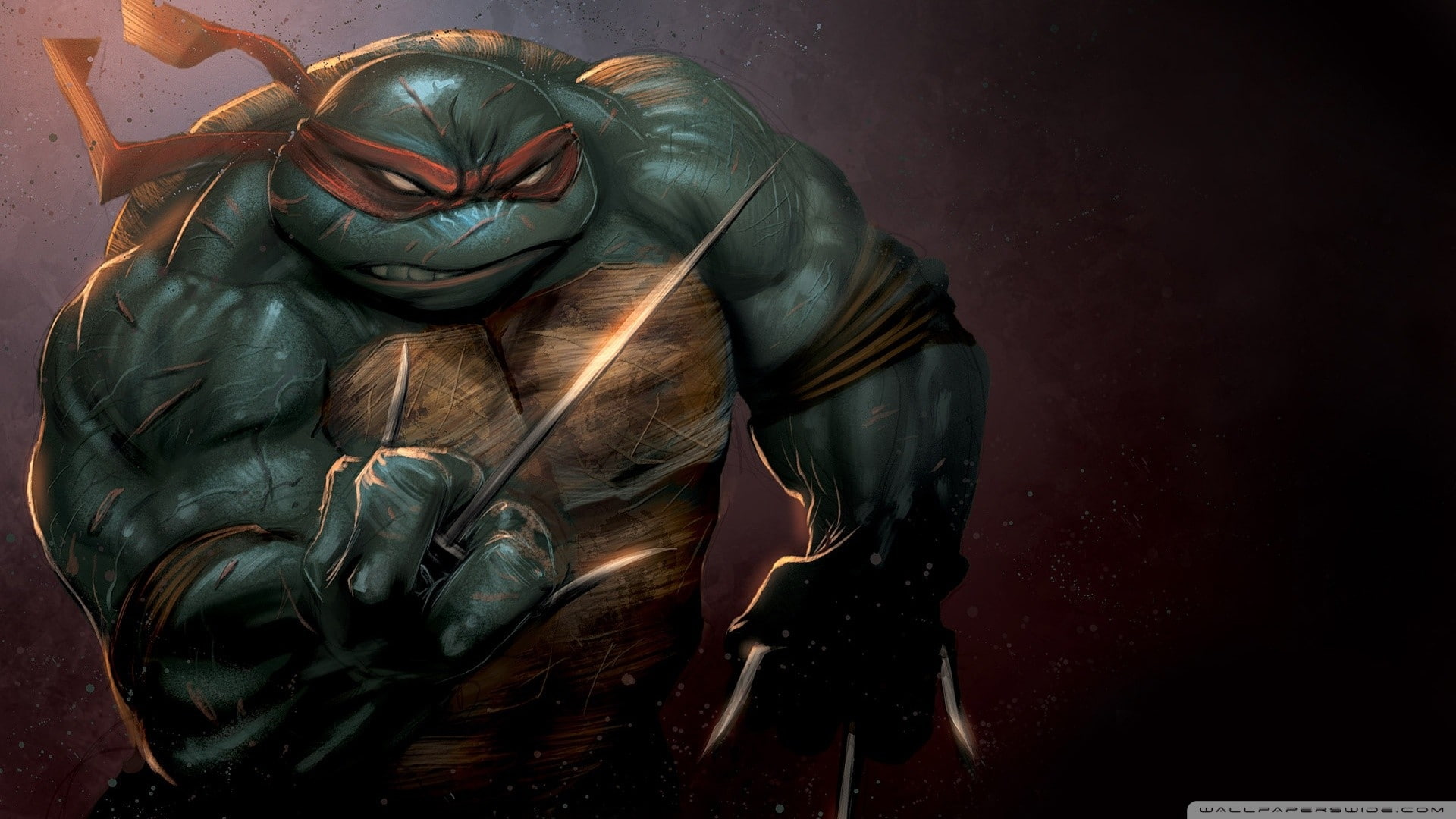 ninjas, abstract, teenage mutant ninja turtles, photography, ninja, art, 1080P, teenage, fantasy, hd, fantasy art, Raphael, turtles, mutant, HD Wallpaper