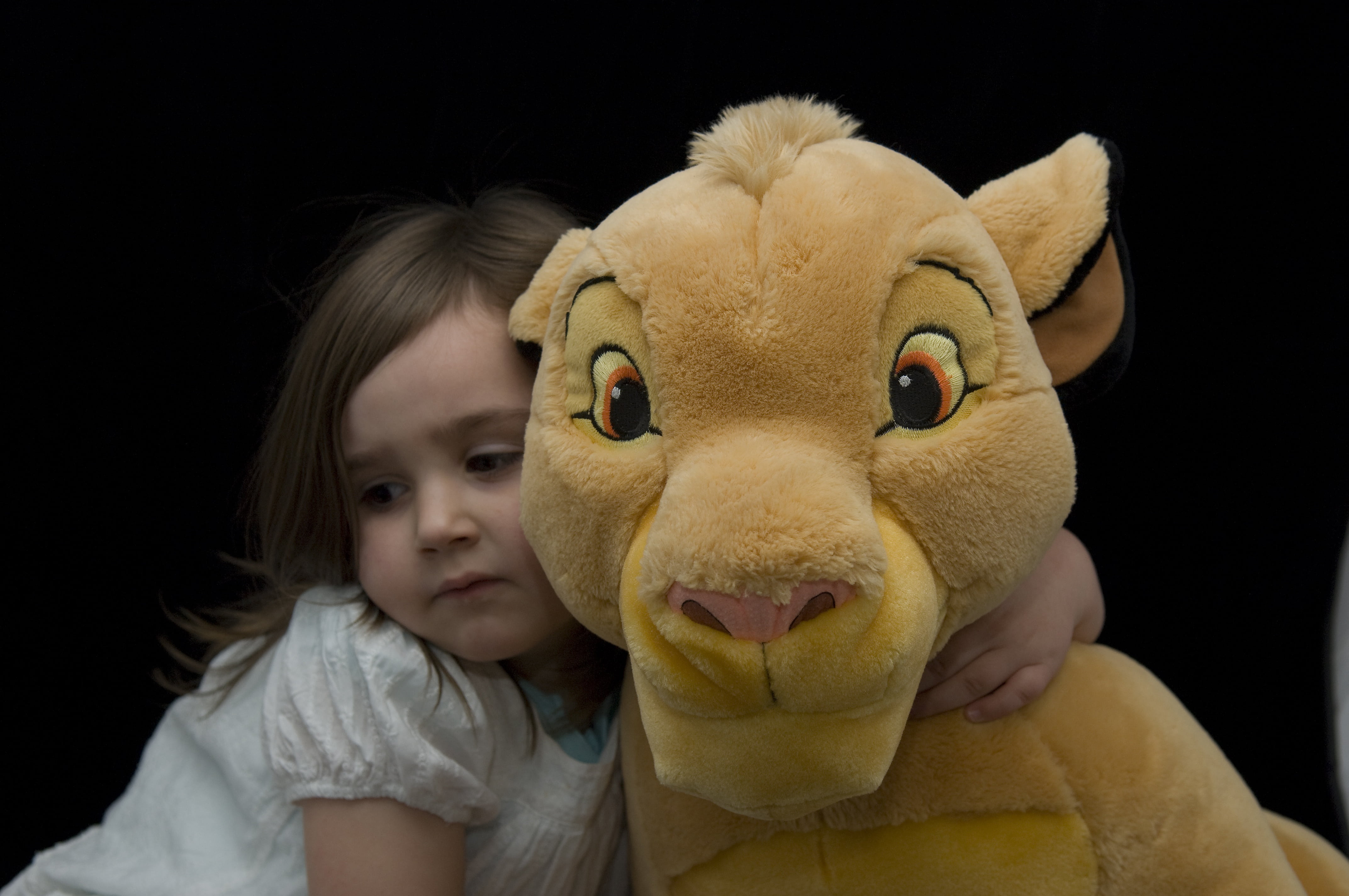 innocence, toy, cuddly, mammal, plush, offspring, cute, indoors, pets, child, lion king, portrait, childhood, one person, 4K, domestic animals, domestic, HD Wallpaper