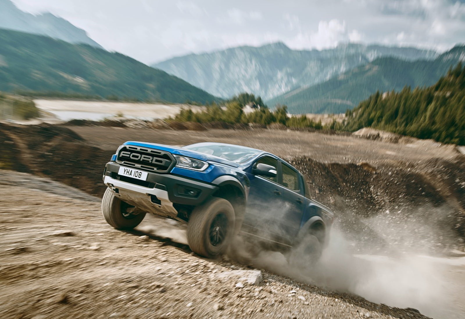 mountain, environment, 720P, ford, blurred motion, outdoors, road, speed, car, beauty in nature, land vehicle, raptor, landscape, non-urban scene, scenics - nature, HD Wallpaper