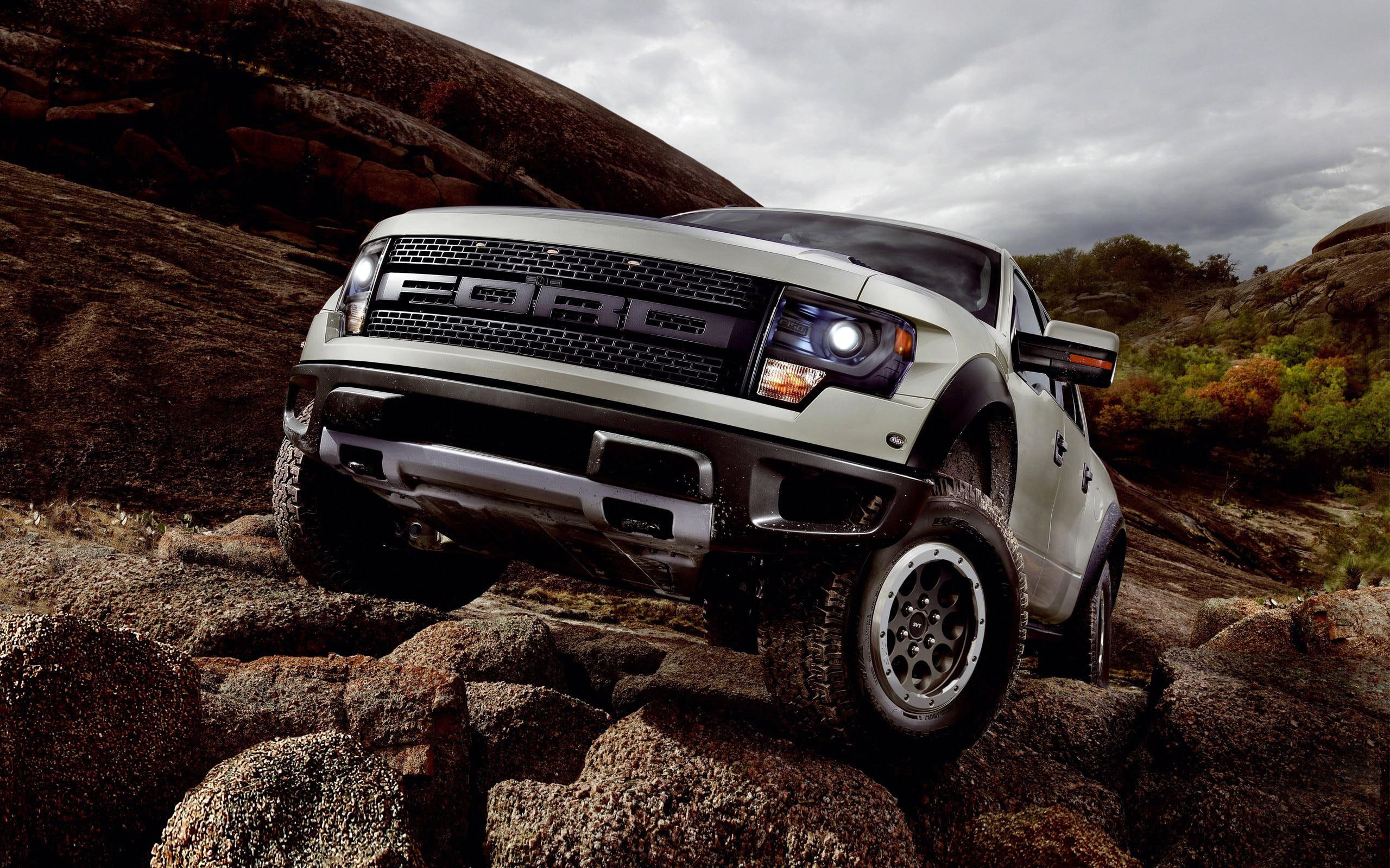 2K, ford, cars, 2013, f, truck, raptor, pickup, svt, grey, HD Wallpaper