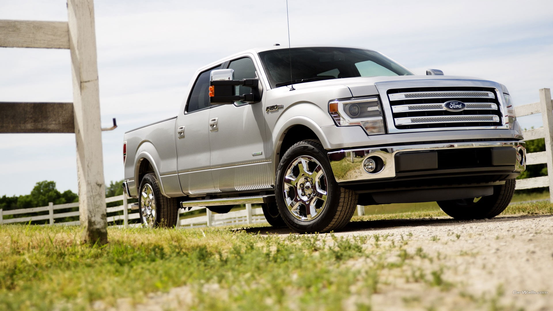 pickup trucks, Ford f-150, silver cars, car, no people, nature, stationary, vehicle, travel, cloud - sky, day, selective focus, mode of transportation, HD Wallpaper