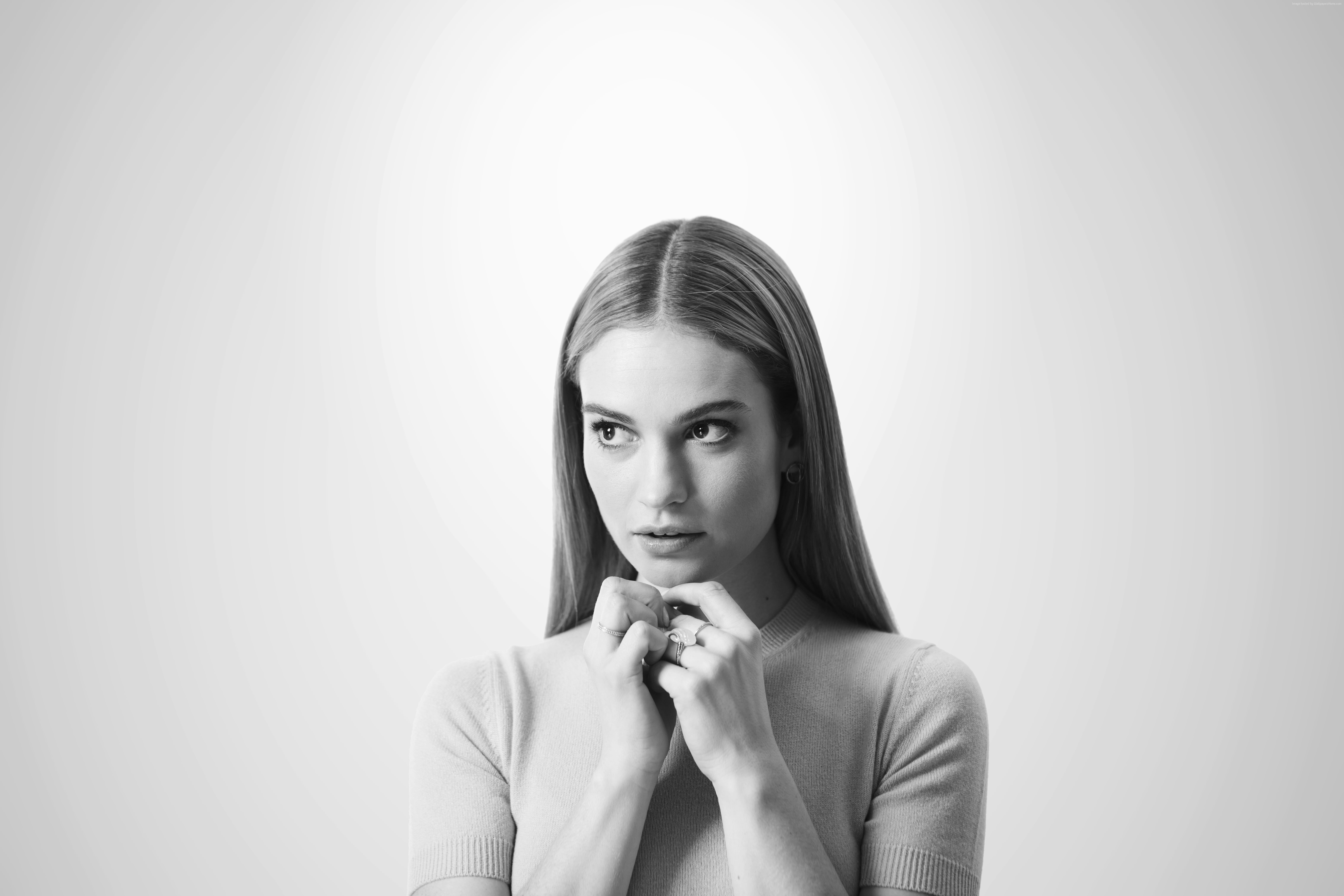 8k, 5K, Lily James, photo, HD Wallpaper