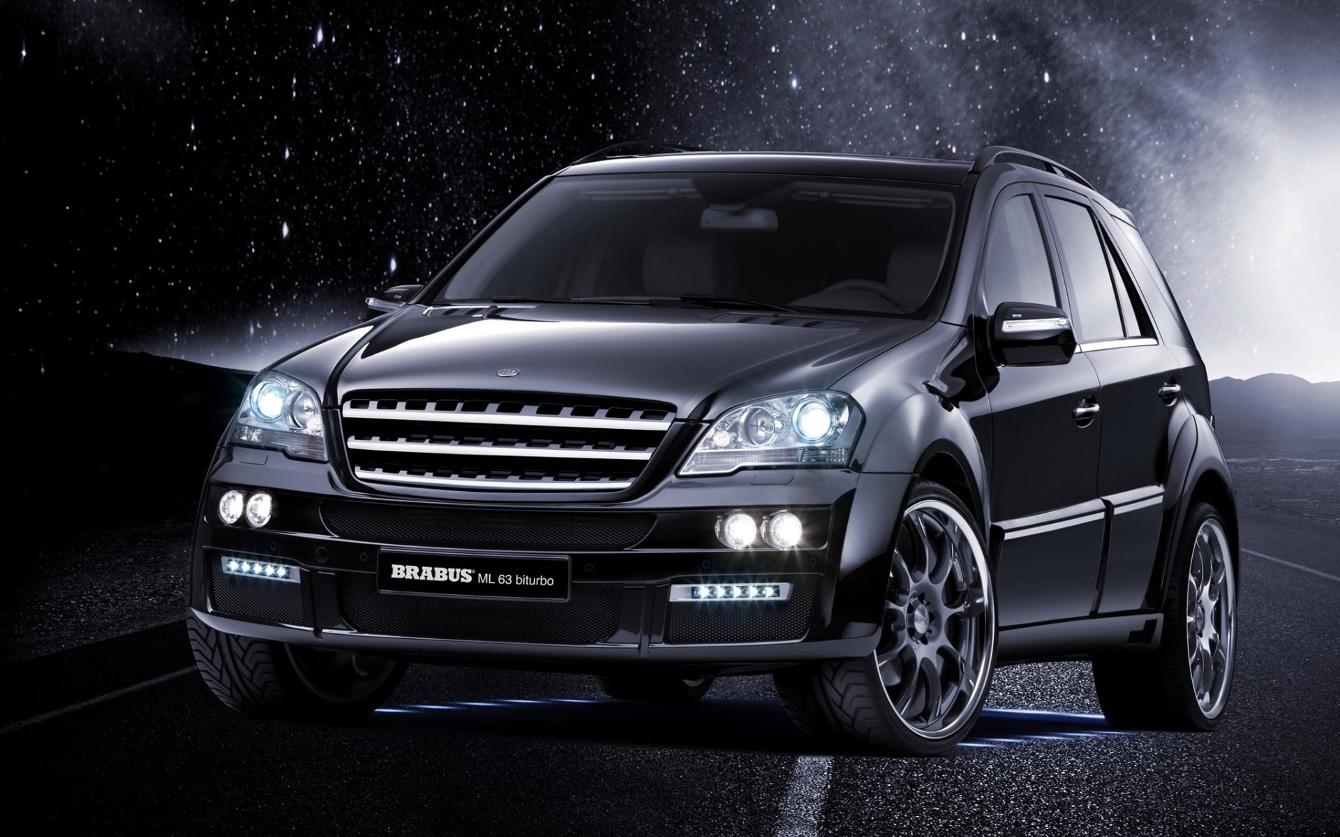 Car, 1080P, ml, Brabus, biturbo, Night, Black, HD Wallpaper