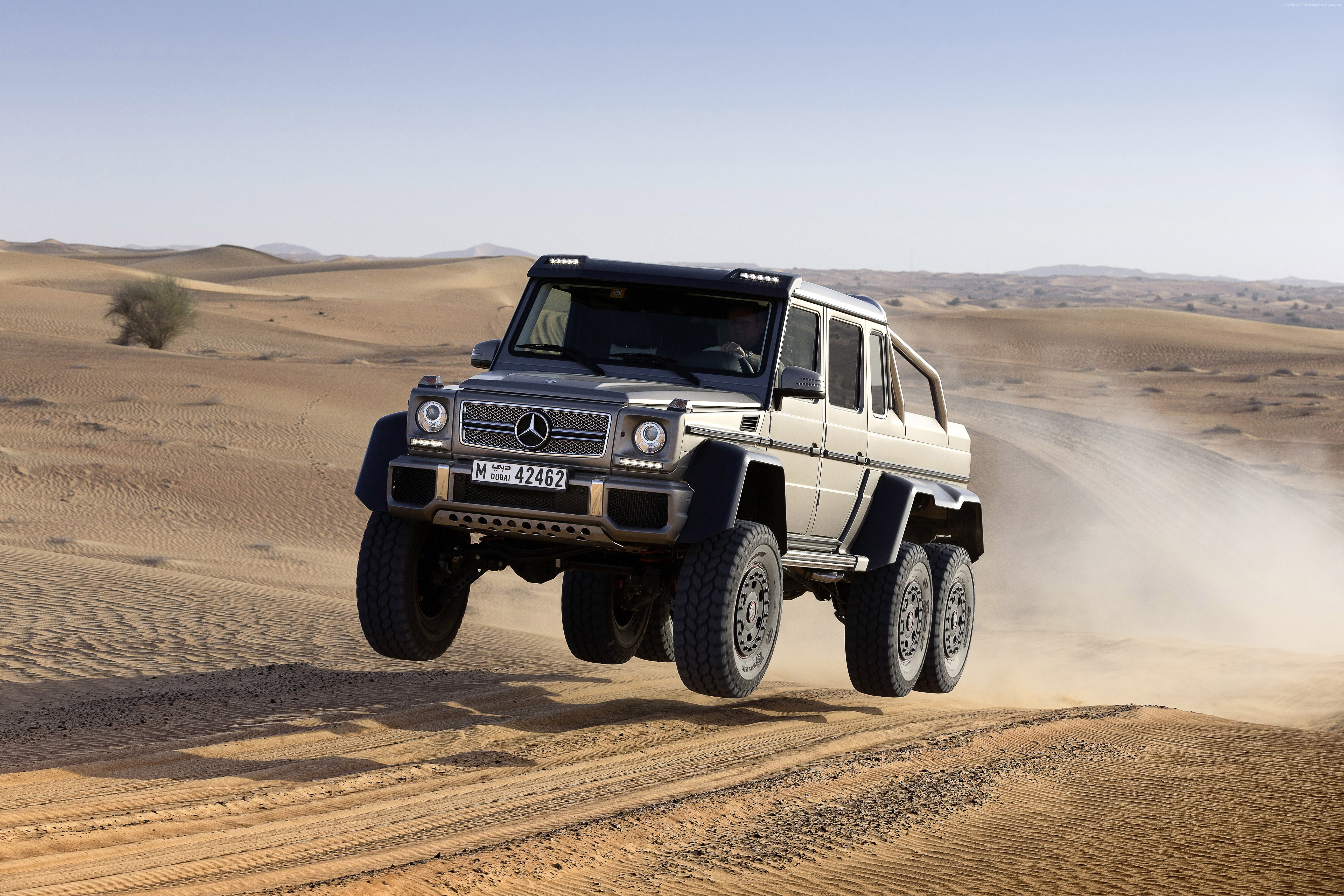 speed, test drive, Mercedes-Benz G 63 AMG 6x6, desert, off-road, 5K, Mercedes, Brabus G 63 700, SUV, luxury cars, G-Class, HD Wallpaper