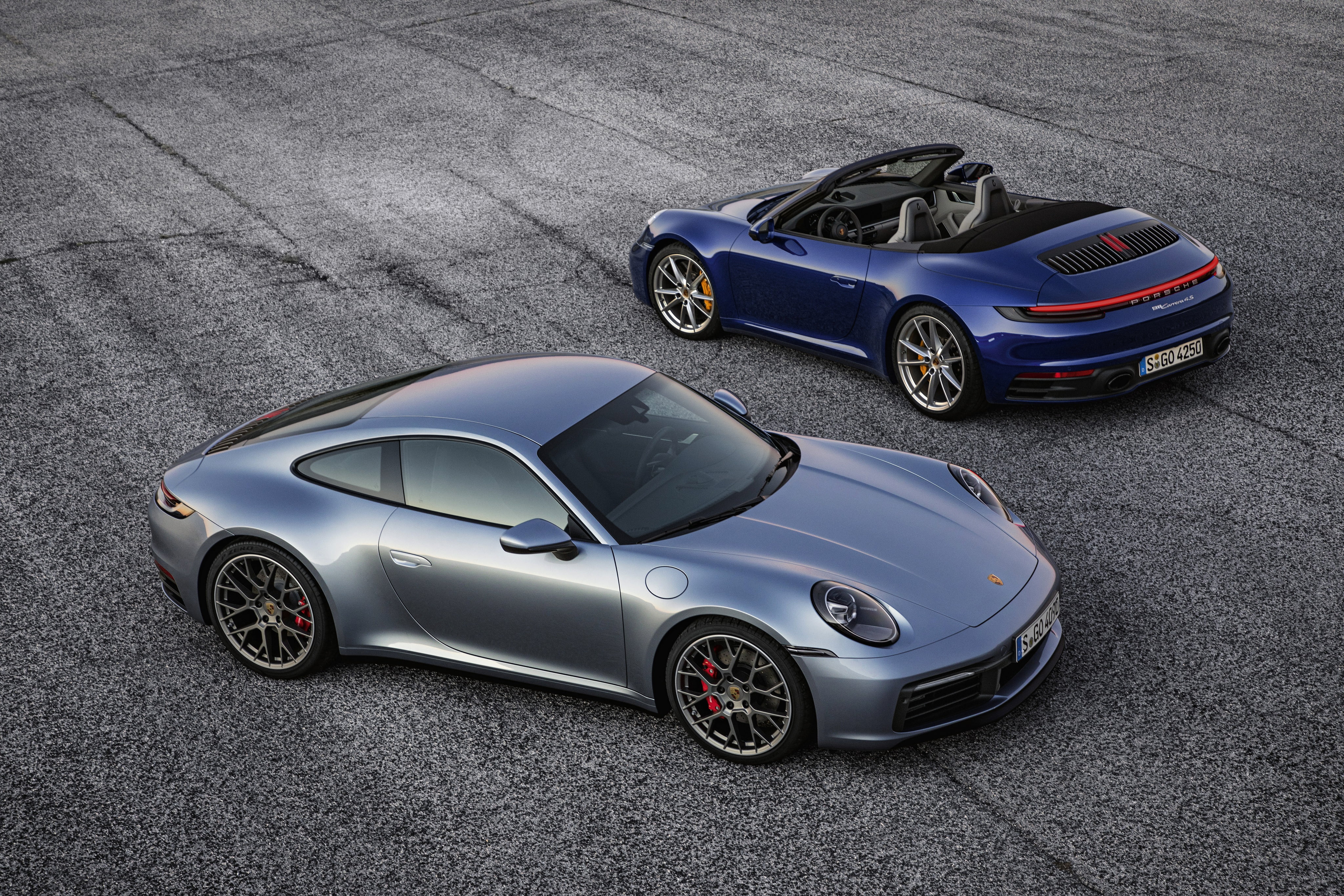 992, grey, Carrera 4S, 911, Coupe, 4K, Cabriolet, convertible, 2019, Porsche, blue, HD Wallpaper