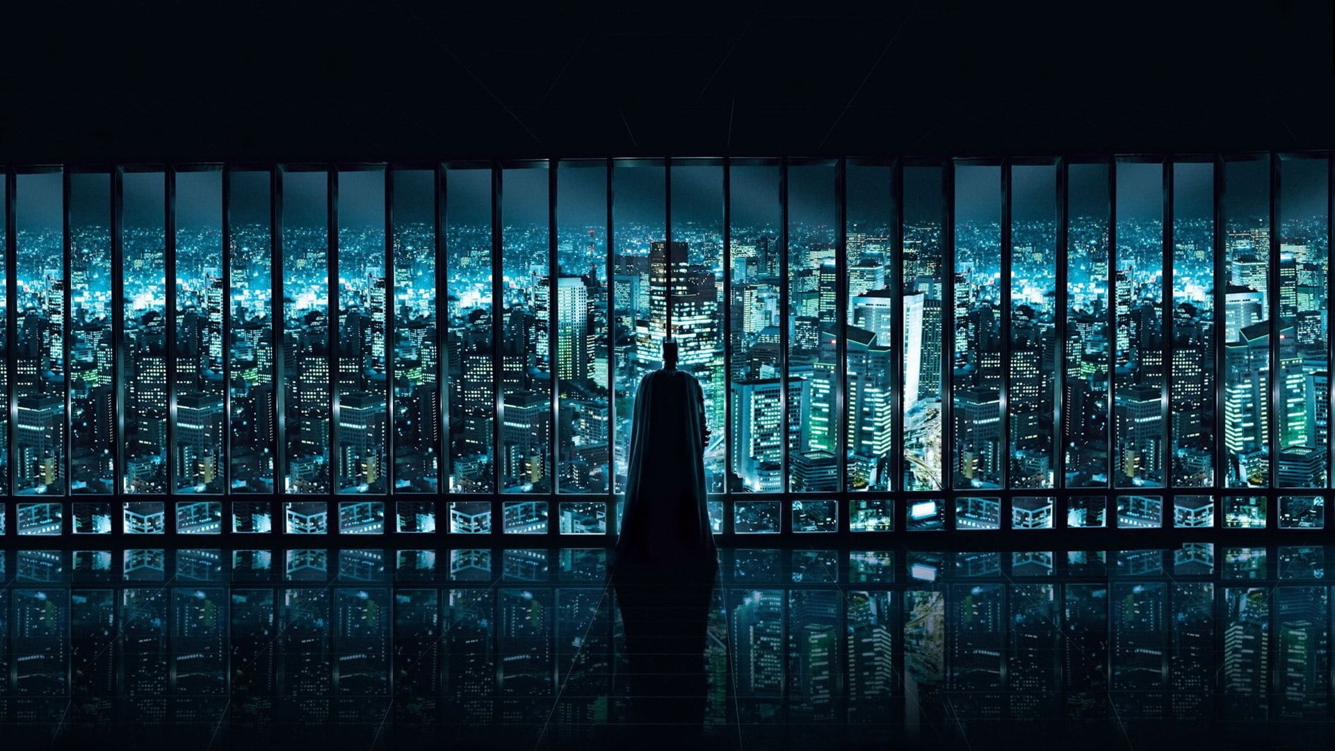 Batman: Arkham Asylum, city, one person, The Dark Knight, three quarter length, video games, adult, real people, leisure activity, building exterior, skyscraper, HD Wallpaper