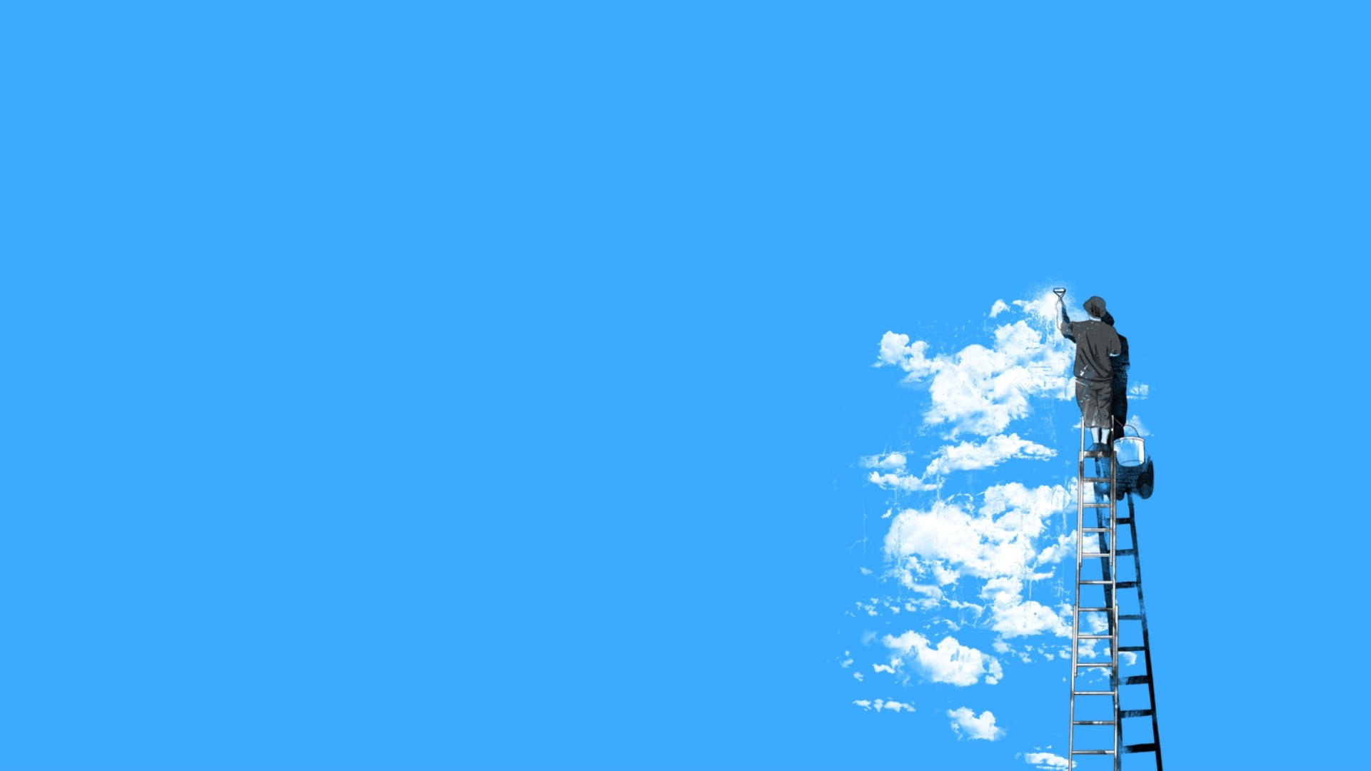 tower, gray, built structure, nature, sky, architecture, low angle view, clouds, blue, minimalism, ladder, outdoors, power supply, fuel and power generation, HD Wallpaper