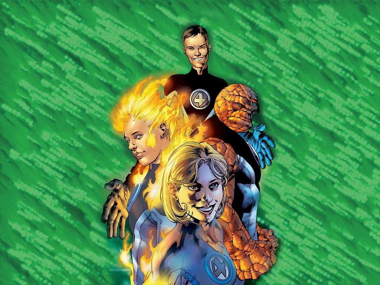 Human Torch (Marvel Comics), Fantastic Four, Comics, Mister Fantastic, Thing (Marvel Comics), 720P, Invisible Woman, HD Wallpaper