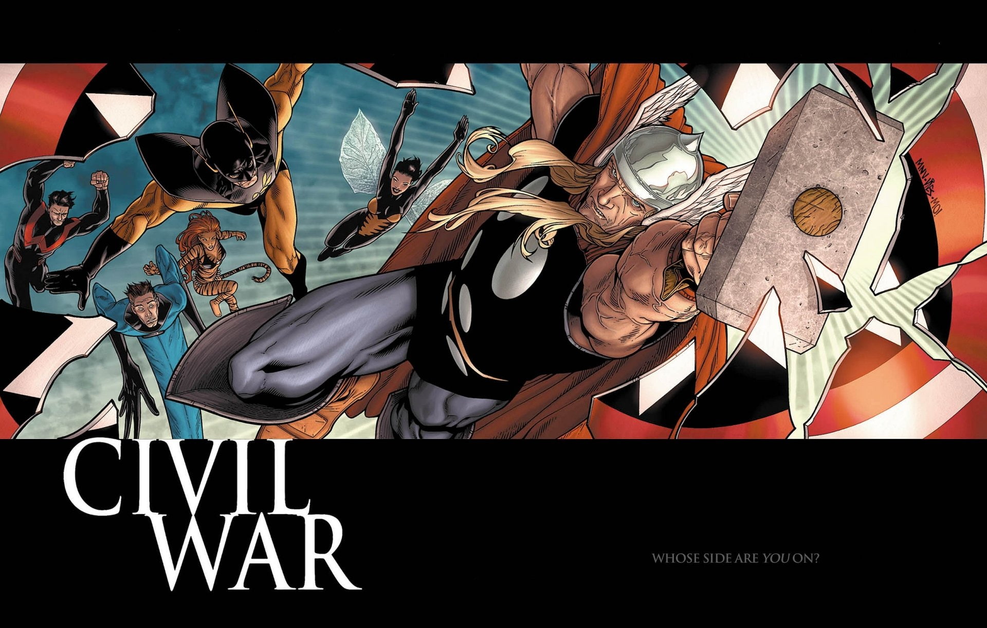 1080P, Civil War, Nightwing, Cheetah (DC Comics), Wasp (Marvel Comics), Mister Fantastic, Thor, Comics, HD Wallpaper