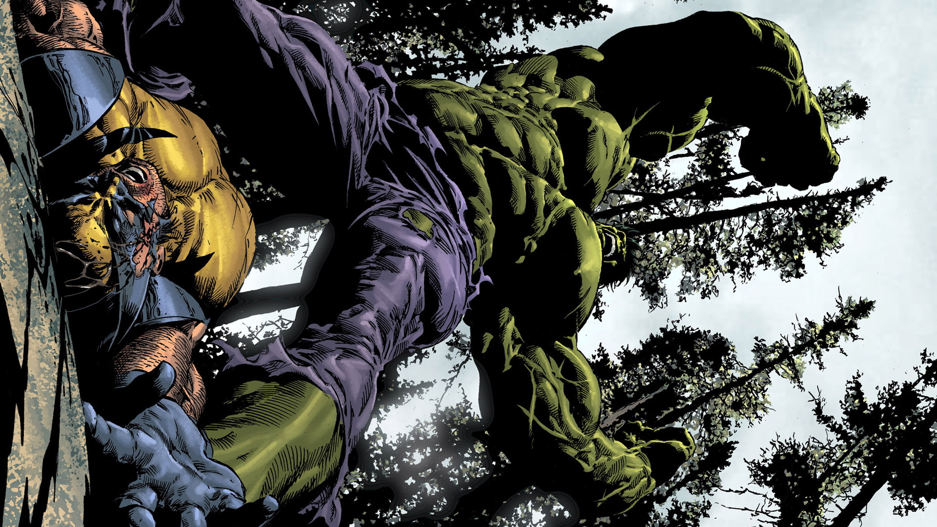 hd, hulk, the, wolverine, x, fight, men, 1080P, cartoon/comic, HD Wallpaper
