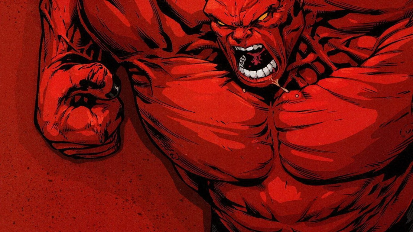 hd, red, cartoon/comic, hulk, 720P, the, HD Wallpaper