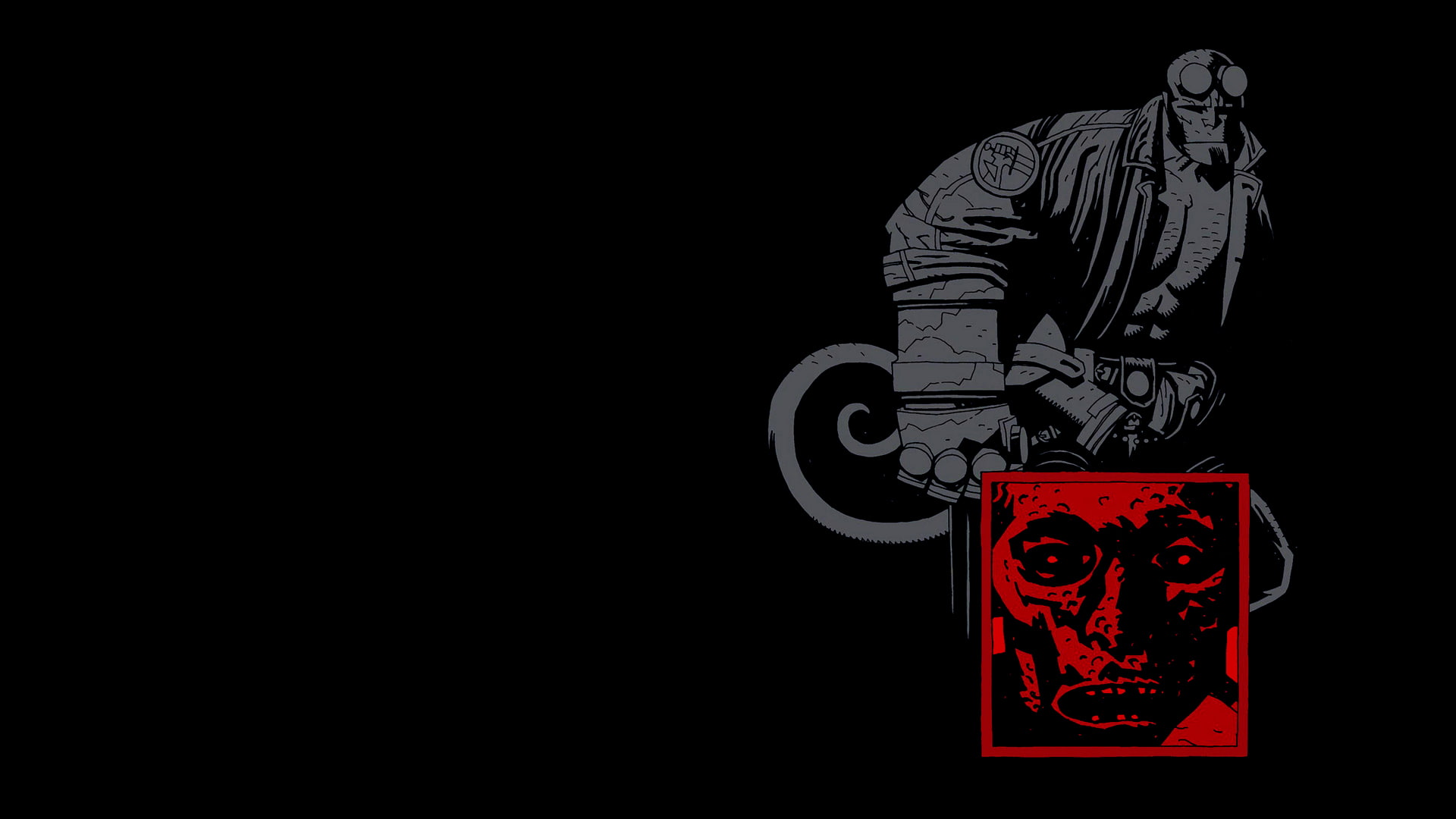 black, hellboy, cartoon/comic, hd, 1080P, HD Wallpaper